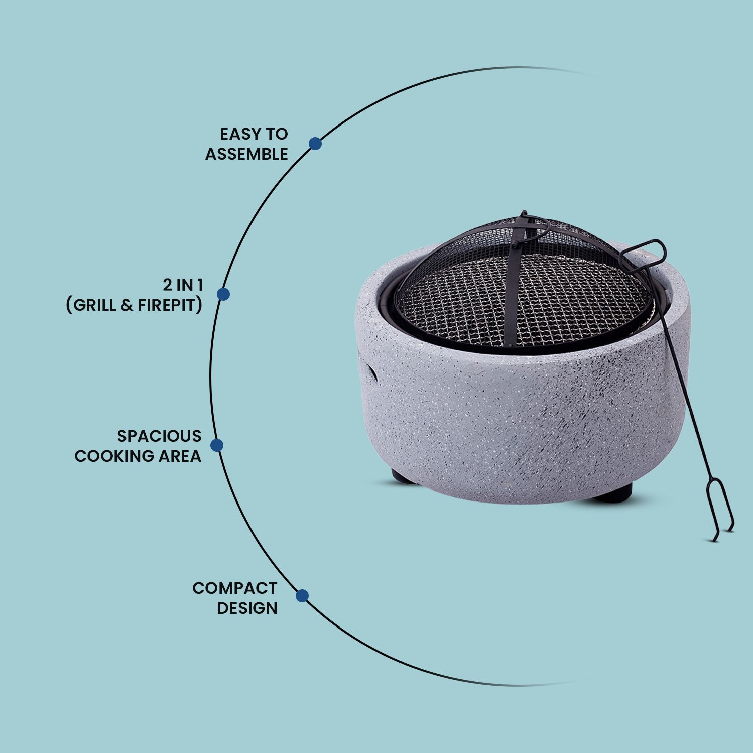 Peng Essential Charcoal Barbeque Grill (Scratch Resistant)_10