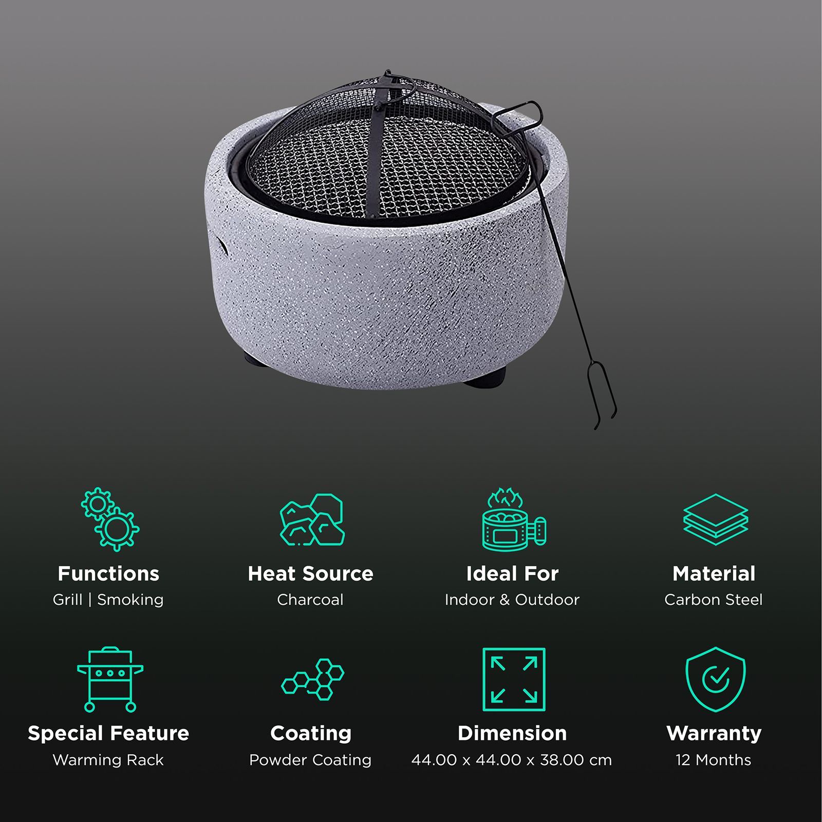 Peng Essential Charcoal Barbeque Grill (Scratch Resistant)_3