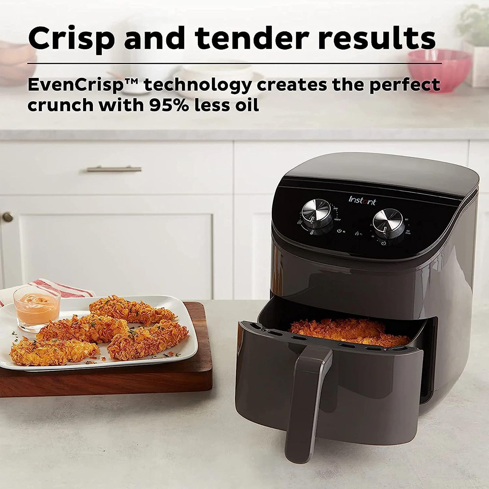 Instant Pot Vortex 3.8L 1500 Watt Essential Air Fryer with EvenCrisp Technology Uses 95 Percent Less Oil (Black)_6