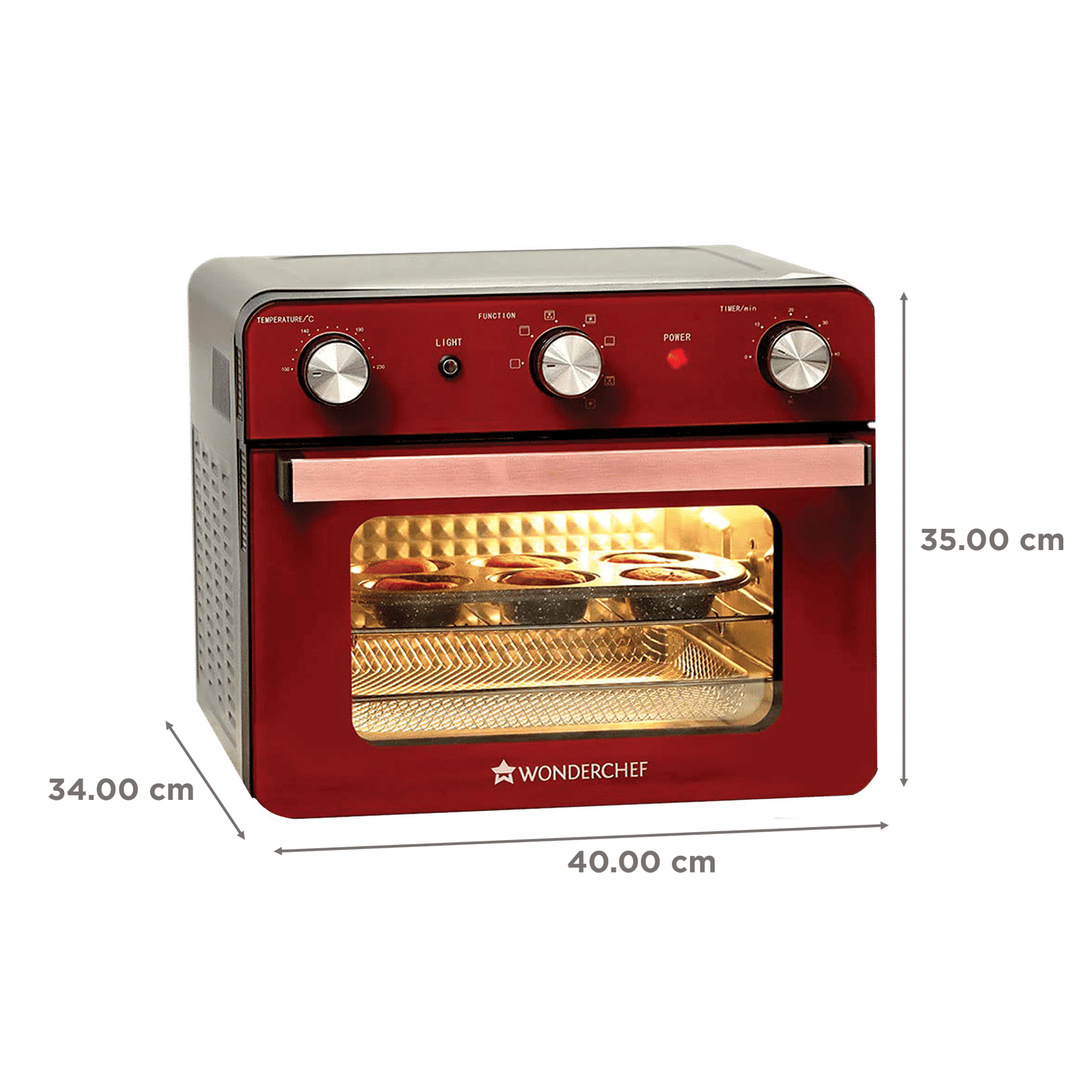 WONDERCHEF Crimson Edge 23L Air Fryer Microwave Oven with 360 Degree Hot Air Circulation Technology (Red) WONDERCHEF Crimson Edge 23L Air Fryer Microwave Oven with 360 Degree Hot Air Circulation Technology (Red)_2