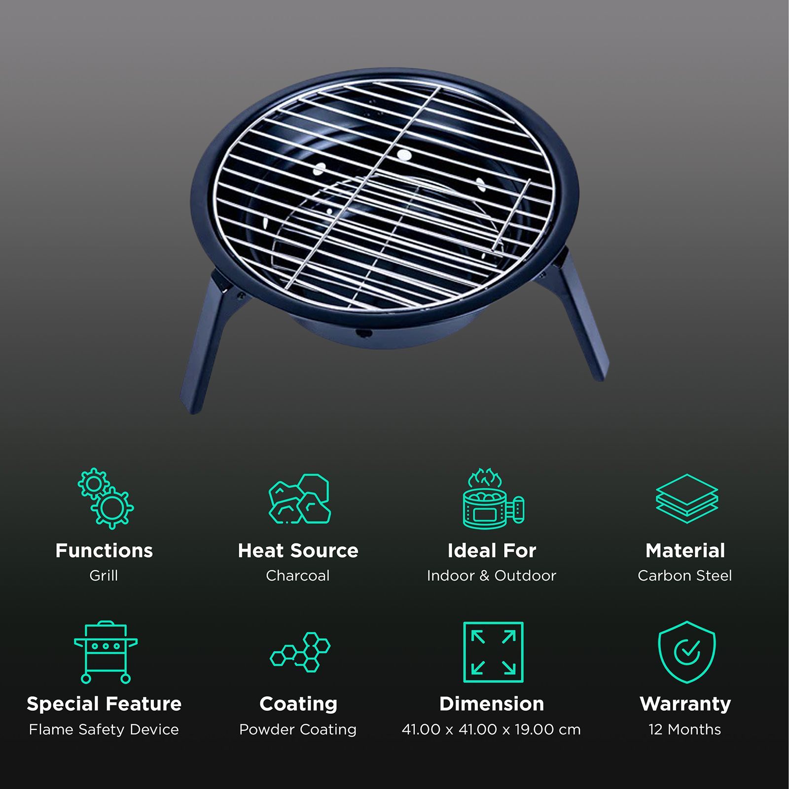 Peng Essential Foldable Charcoal Barbeque Grill (Corrosion Resistant) Peng Essential Foldable Charcoal Barbeque Grill (Corrosion Resistant)_3