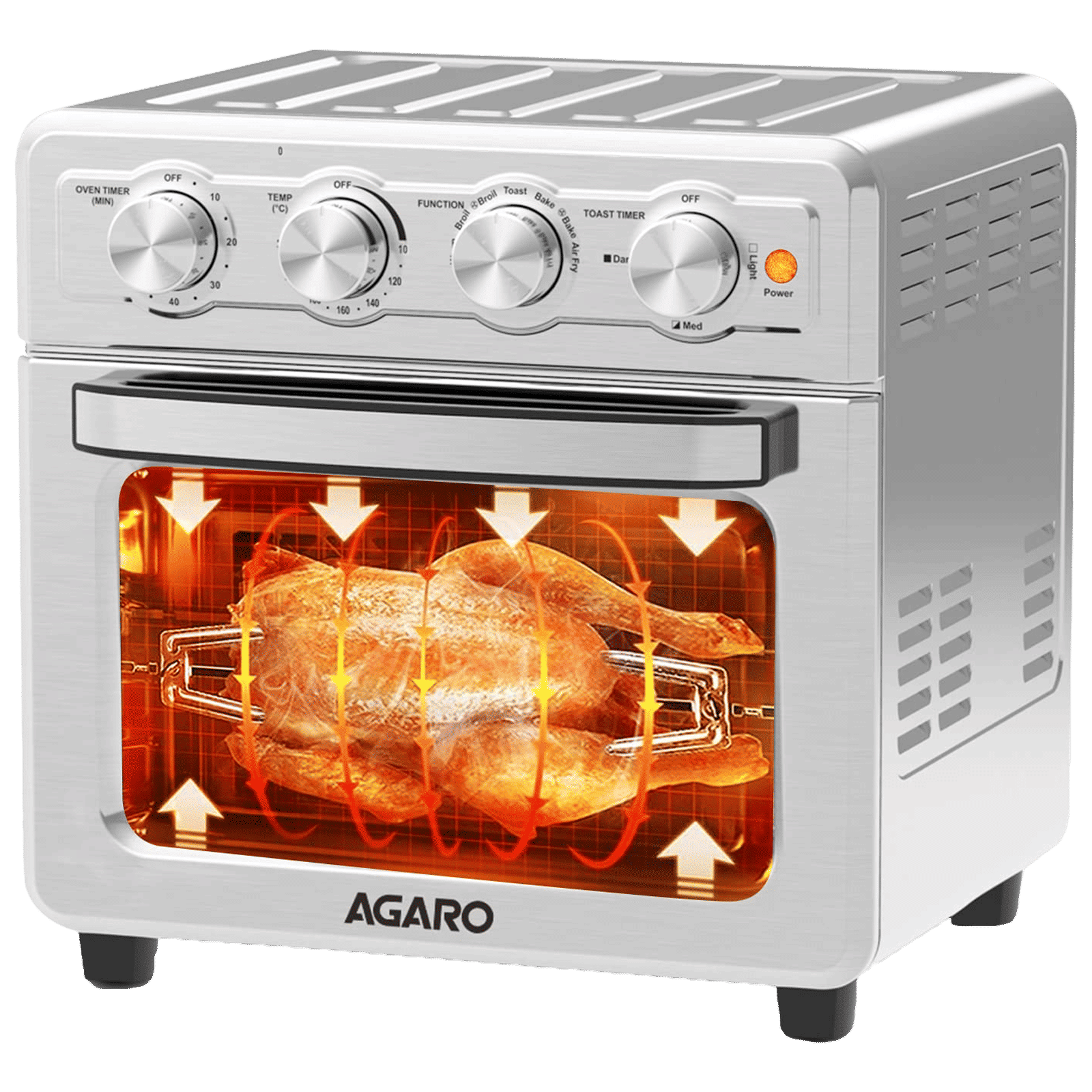 AGARO Regal 23L 1700 Watt Air Fryer with 360 Degree Heat Circulation Technology (Silver)_1