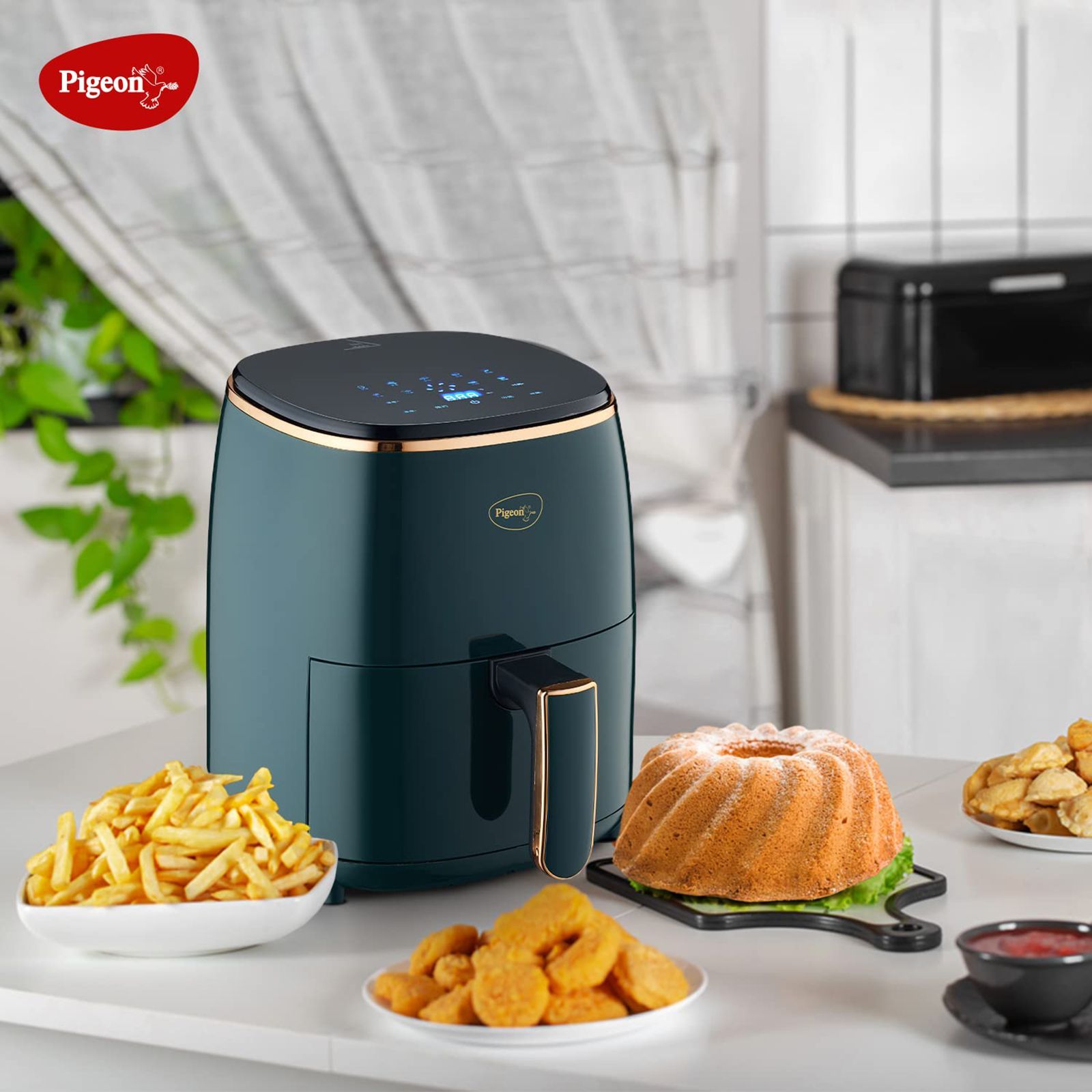 Pigeon Healthifry 4.2L 1200 Watt Digital Air Fryer with Air Circulation Technology (Green)_4