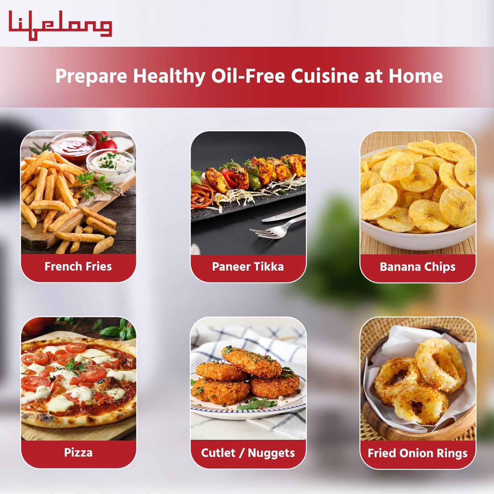 Lifelong LLHF25 2.5L 800 Watt Air Fryer with Air Circulation Technology (White) Lifelong LLHF25 2.5L 800 Watt Air Fryer with Air Circulation Technology (White)_5