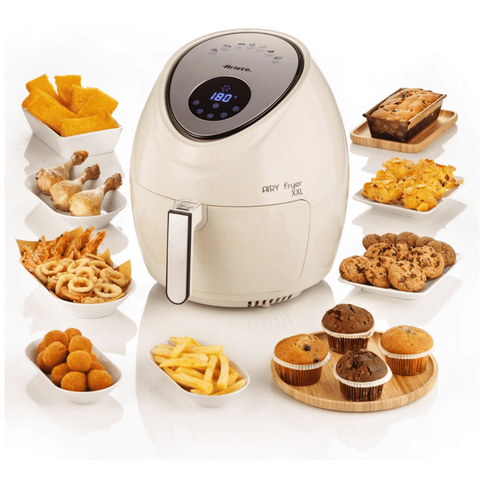 Ariete XXL 5.5L 1800 Watt Air Fryer with 7 Preset Cooking Modes (Beige)_6