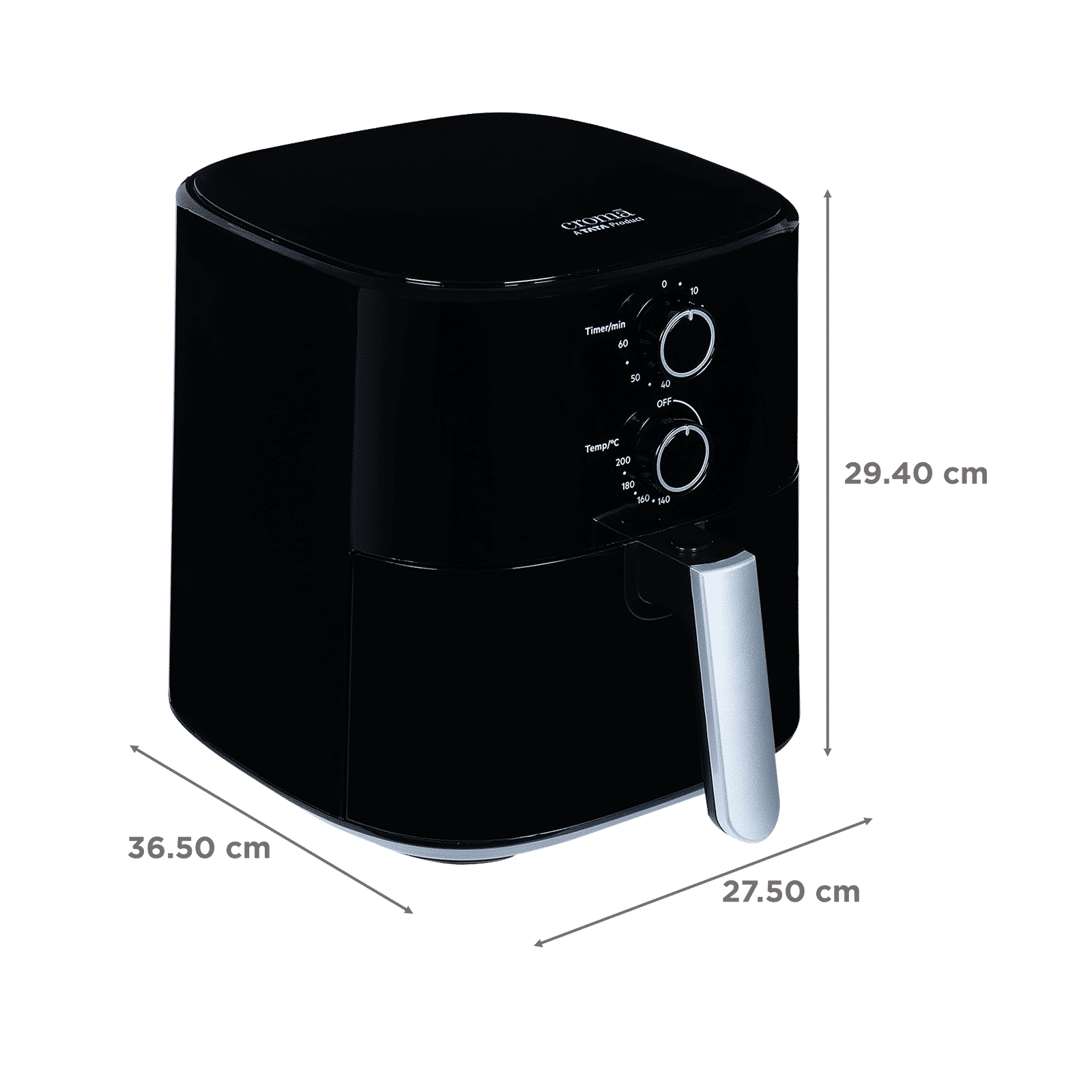 Croma 5L 1500 Watt Air Fryer with 360 Degree Air Circulation (Black)_2