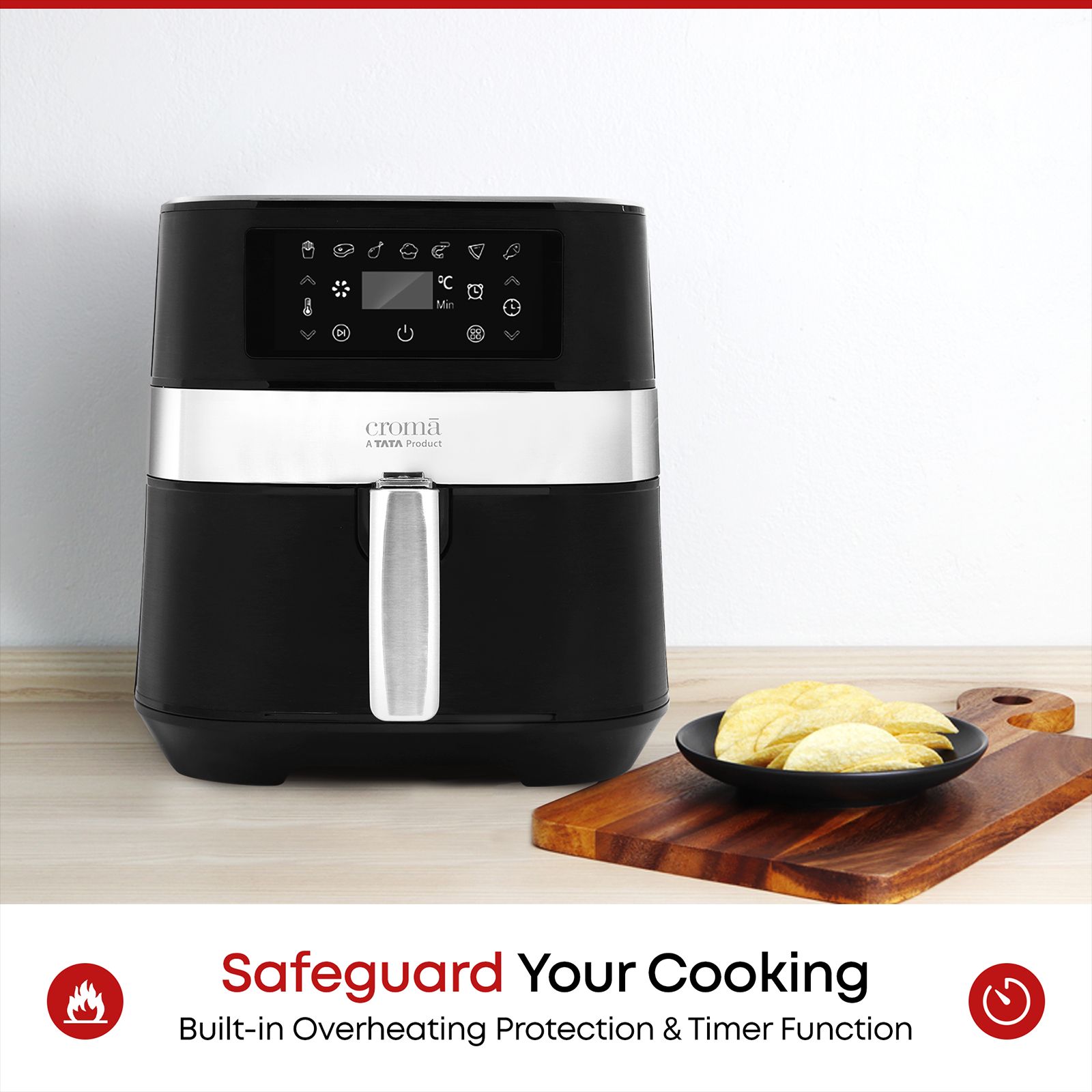 Croma 6L 1700 Watt Digital Air Fryer with Rapid Air Circulation System (Black)_17