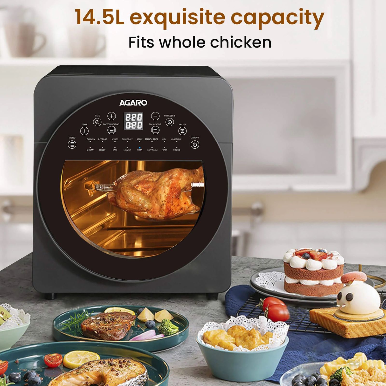 AGARO Elite 14.5L 1700 Watt Digital Air Fryer with 360 Degree Thermal Cycle Technology (Black)_9