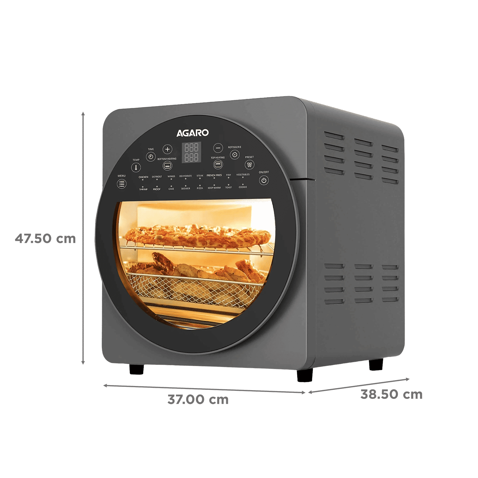 AGARO Elite 14.5L 1700 Watt Digital Air Fryer with 360 Degree Thermal Cycle Technology (Black)_2