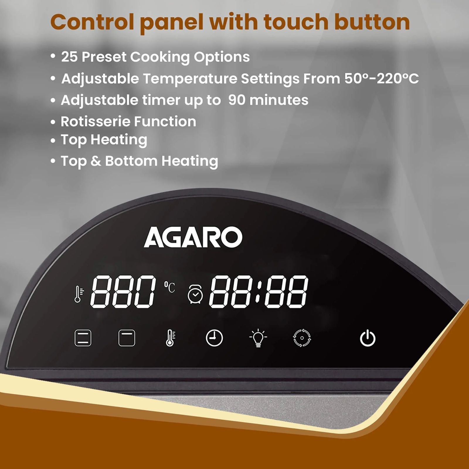 AGARO Royal 14.5L 1700 Watt Digital Air Fryer with 360 Degree Heat Circulation Technology (Dark Grey)_2