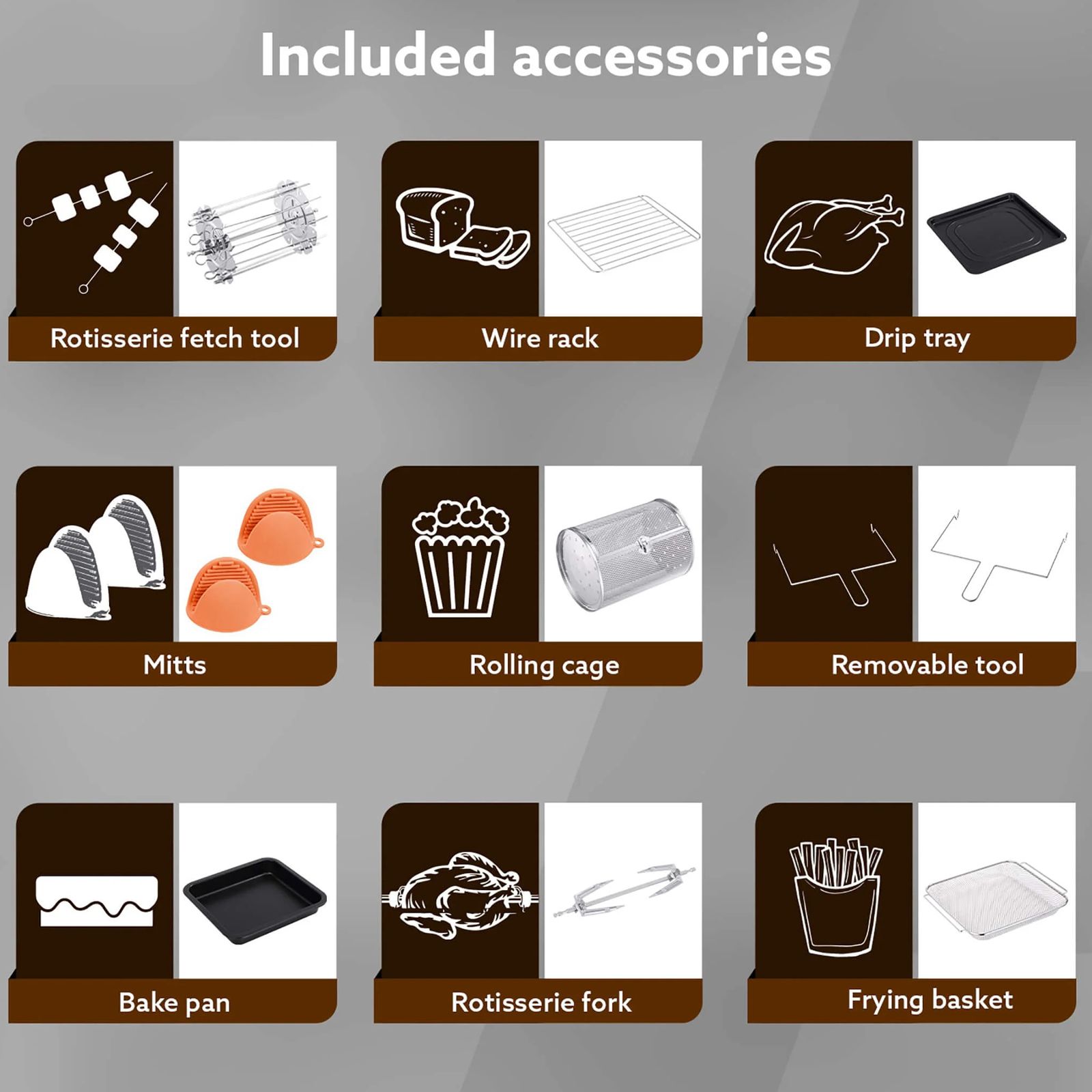 AGARO Royal 14.5L 1700 Watt Digital Air Fryer with 360 Degree Heat Circulation Technology (Dark Grey)_3