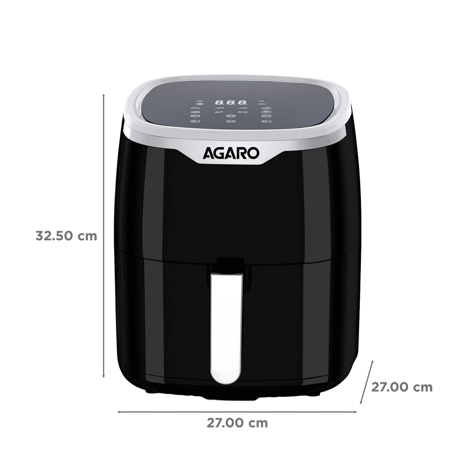 AGARO Galaxy 4.5L 1400 Watt Digital Air Fryer with 360 Degrees Air Circulation Technology (Black) AGARO Galaxy 4.5L 1400 Watt Digital Air Fryer with 360 Degrees Air Circulation Technology (Black)_2