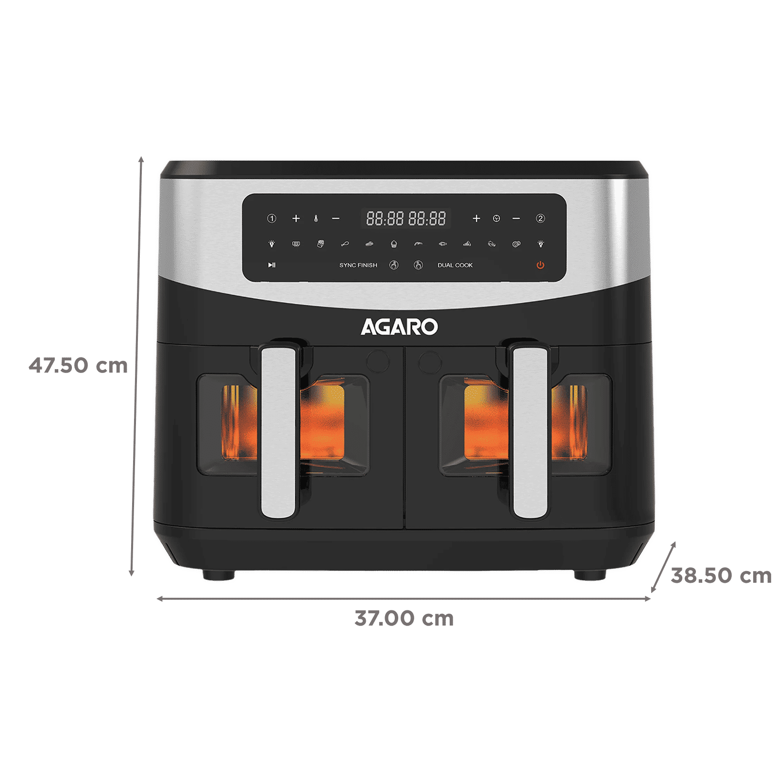 AGARO Imperial 4.5L 2400 Watt Digital Air Fryer with 10 Preset Programs (Black)_2