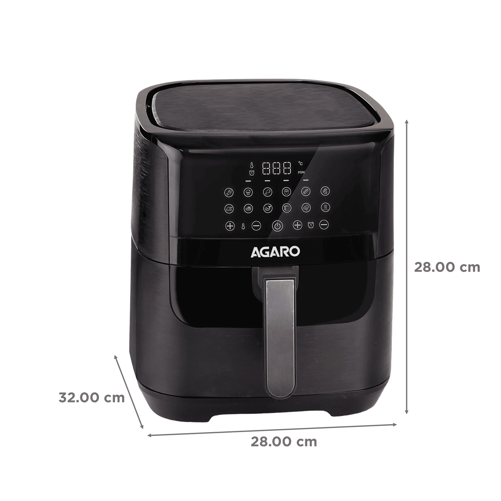 AGARO Elegant 6.5L 1800 Watt Digital Air Fryer with 12 Preset Cooking Options (Black)_2