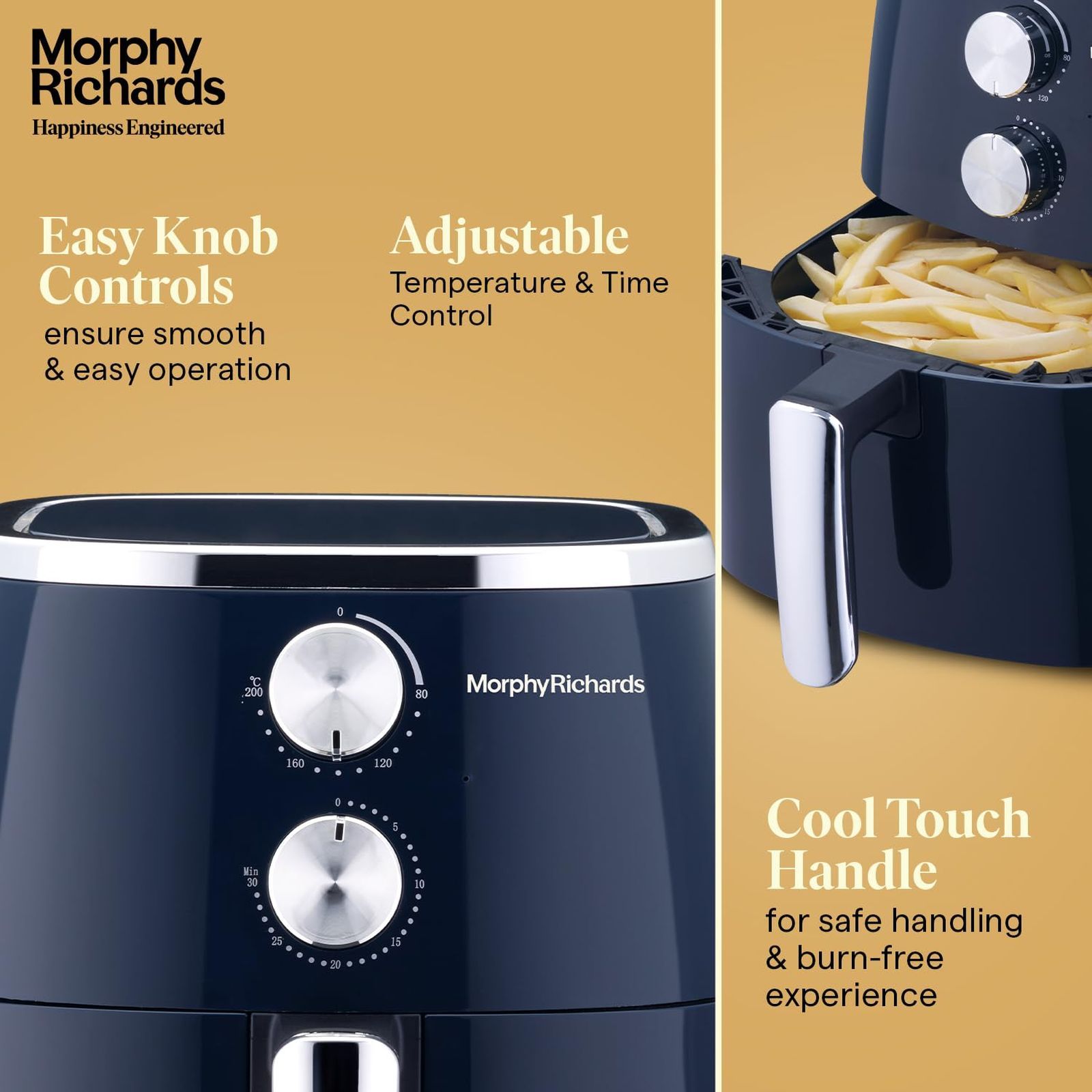 Morphy Richards Crisp Pro Classic 5L 1800 Watt Air Fryer with Dual Fan Technology (Navy Blue)_8