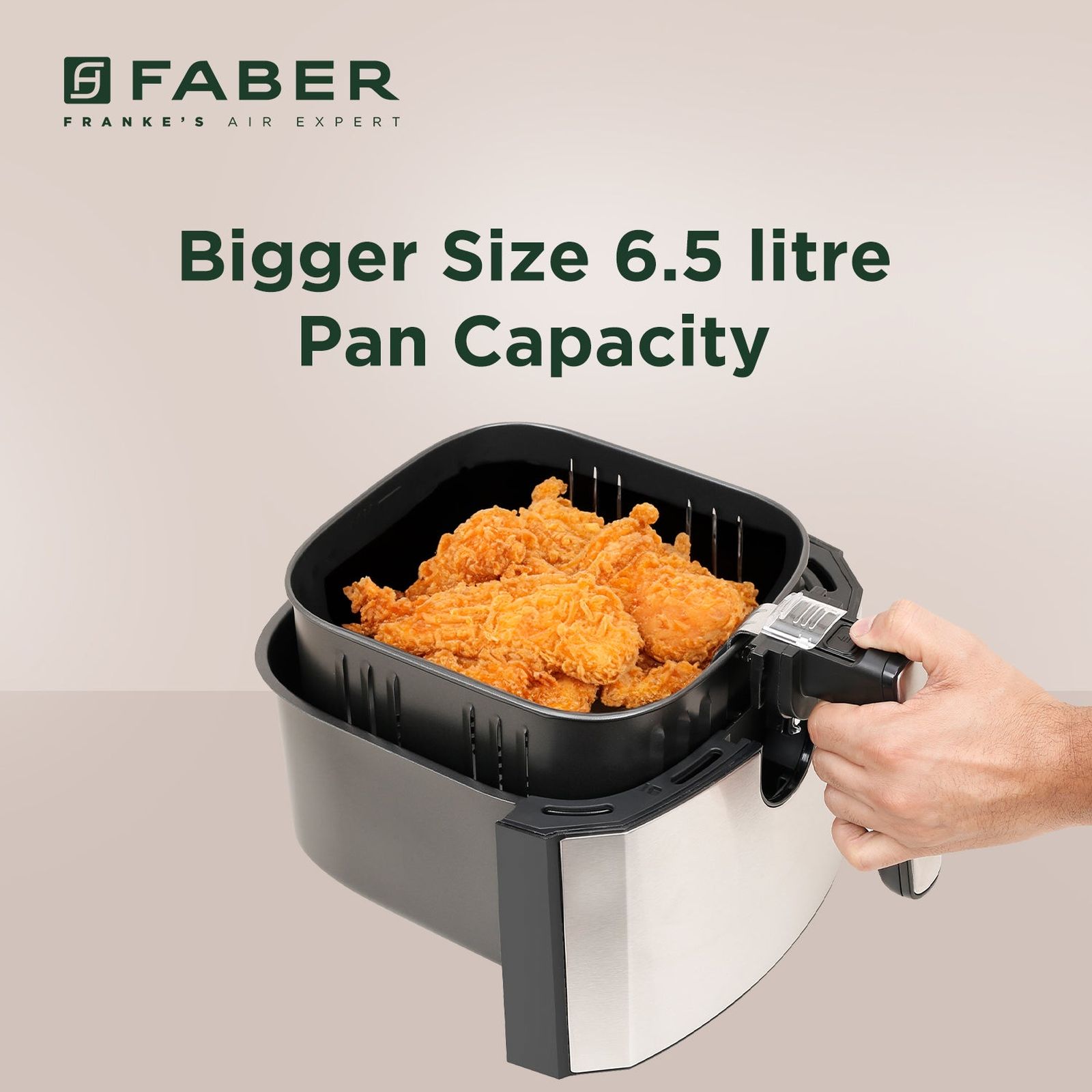 FABER 6.5L 1750 Watt Digital Air Fryer with 360 Degree Rapid Air Circulation Technology (Silver)_11