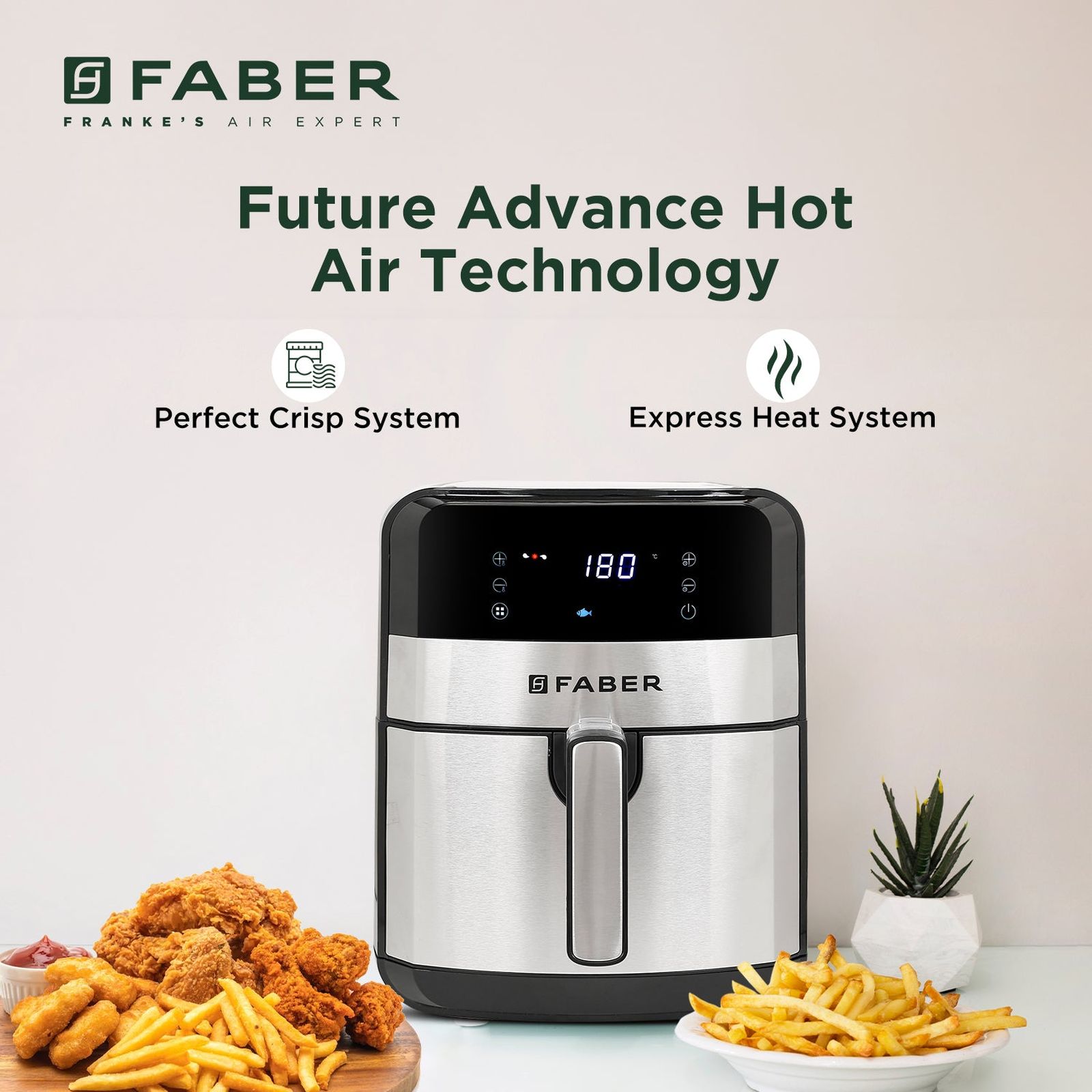 FABER 6.5L 1750 Watt Digital Air Fryer with 360 Degree Rapid Air Circulation Technology (Silver)_8