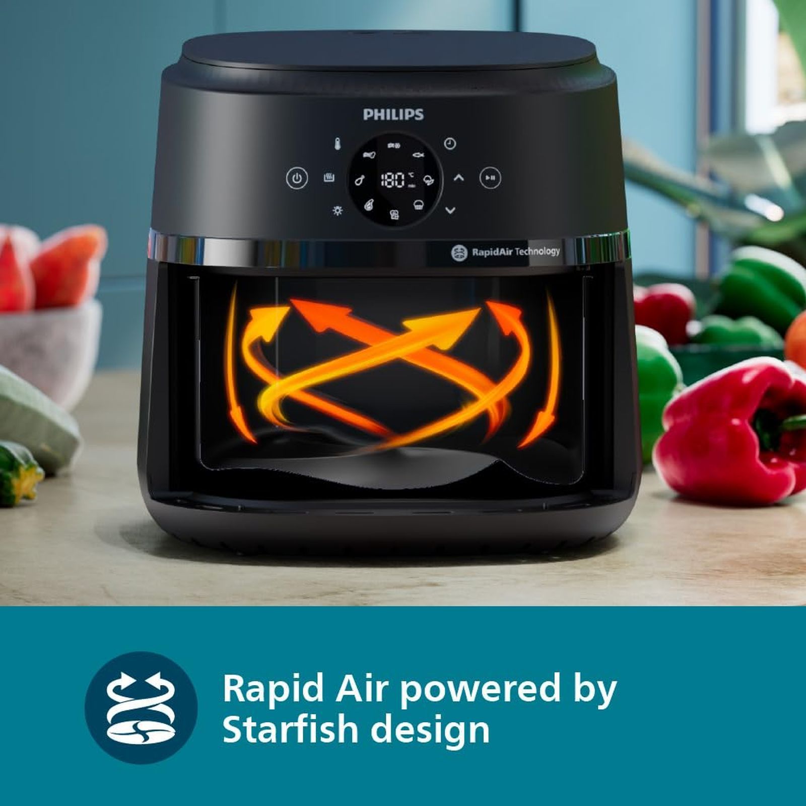 PHILIPS 2000 Series 6.2L 1700 Watt Digital Air Fryer with Rapid Air Technology (Black)_10