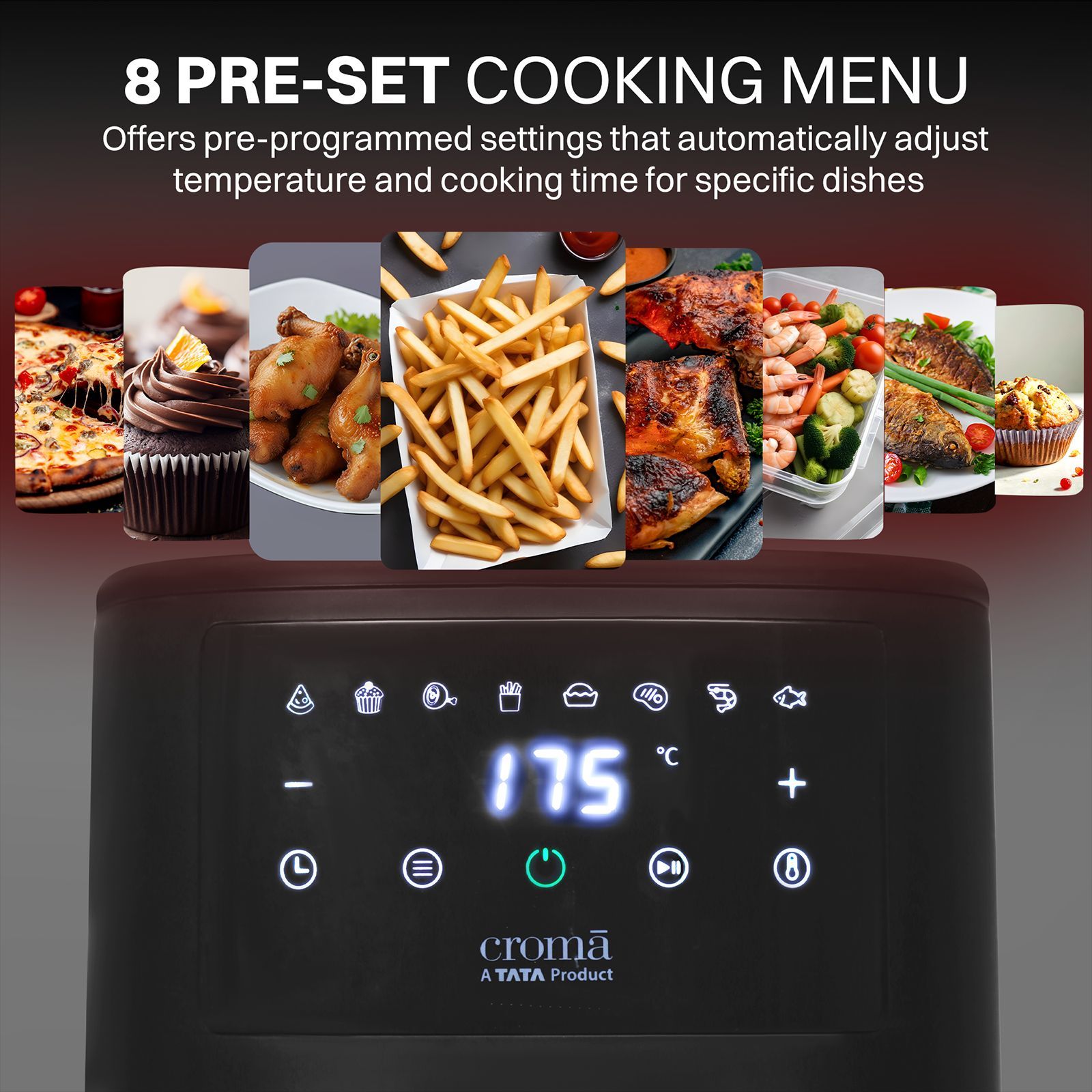 Croma 3.5L 1500 Watt Digital Air Fryer with Rapid Heat Circulation Technology (Black)_10