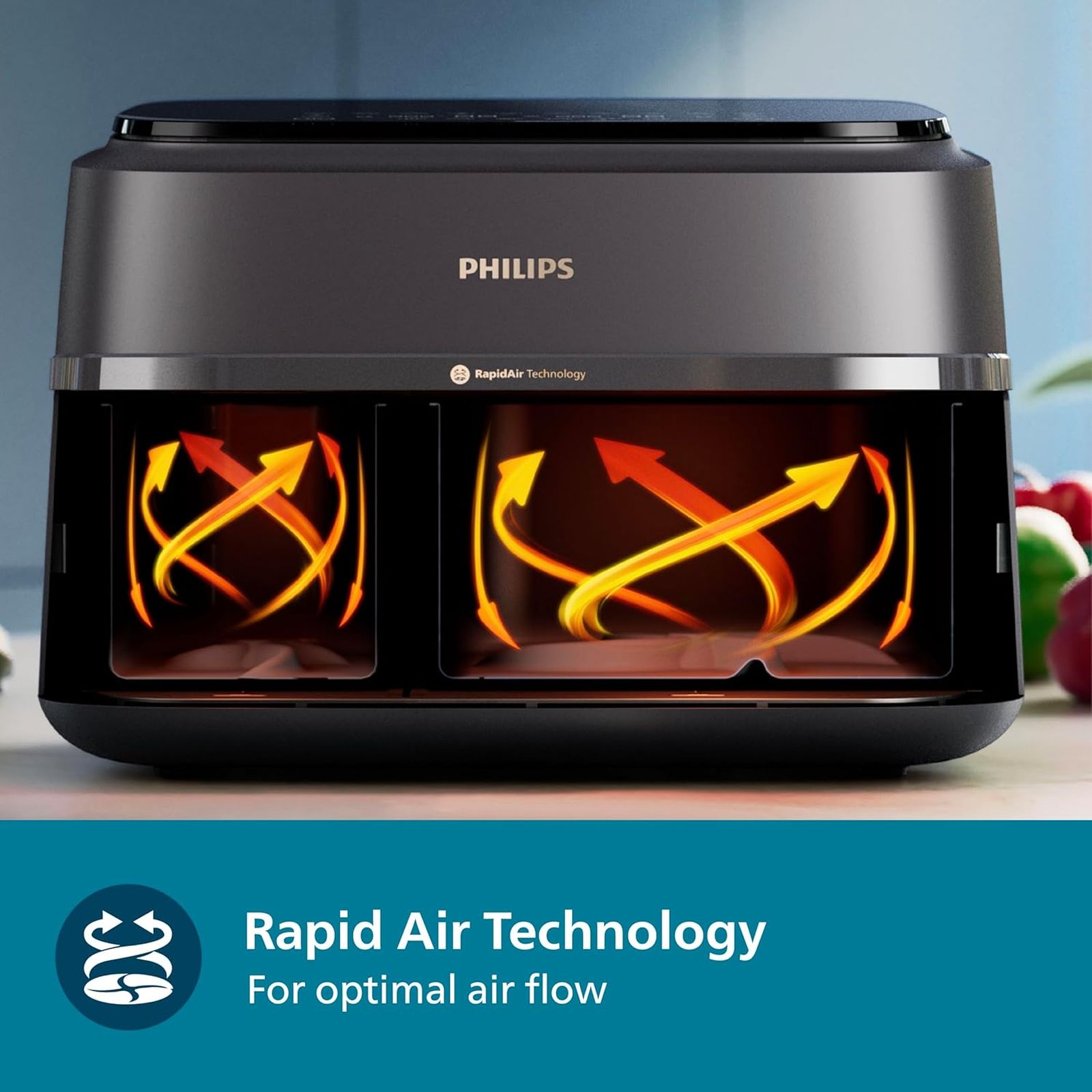 PHILIPS 3000 Series 9L 2750 Watt Digital Air Fryer with Rapid Air Technology (Black & Gold)_7