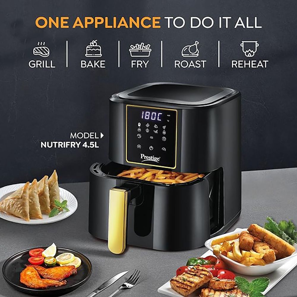 Prestige Nutrifry 4.5L 1200 Watt Digital Air Fryer with 8 Preset Menus (Black) Prestige Nutrifry 4.5L 1200 Watt Digital Air Fryer with 8 Preset Menus (Black)_8