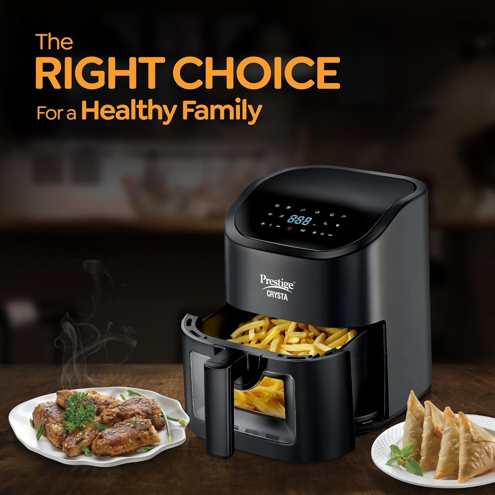 Prestige Crysta 4.5L 1600 Watt Digital Air Fryer with Smart Air Flow Technology (Black)_5