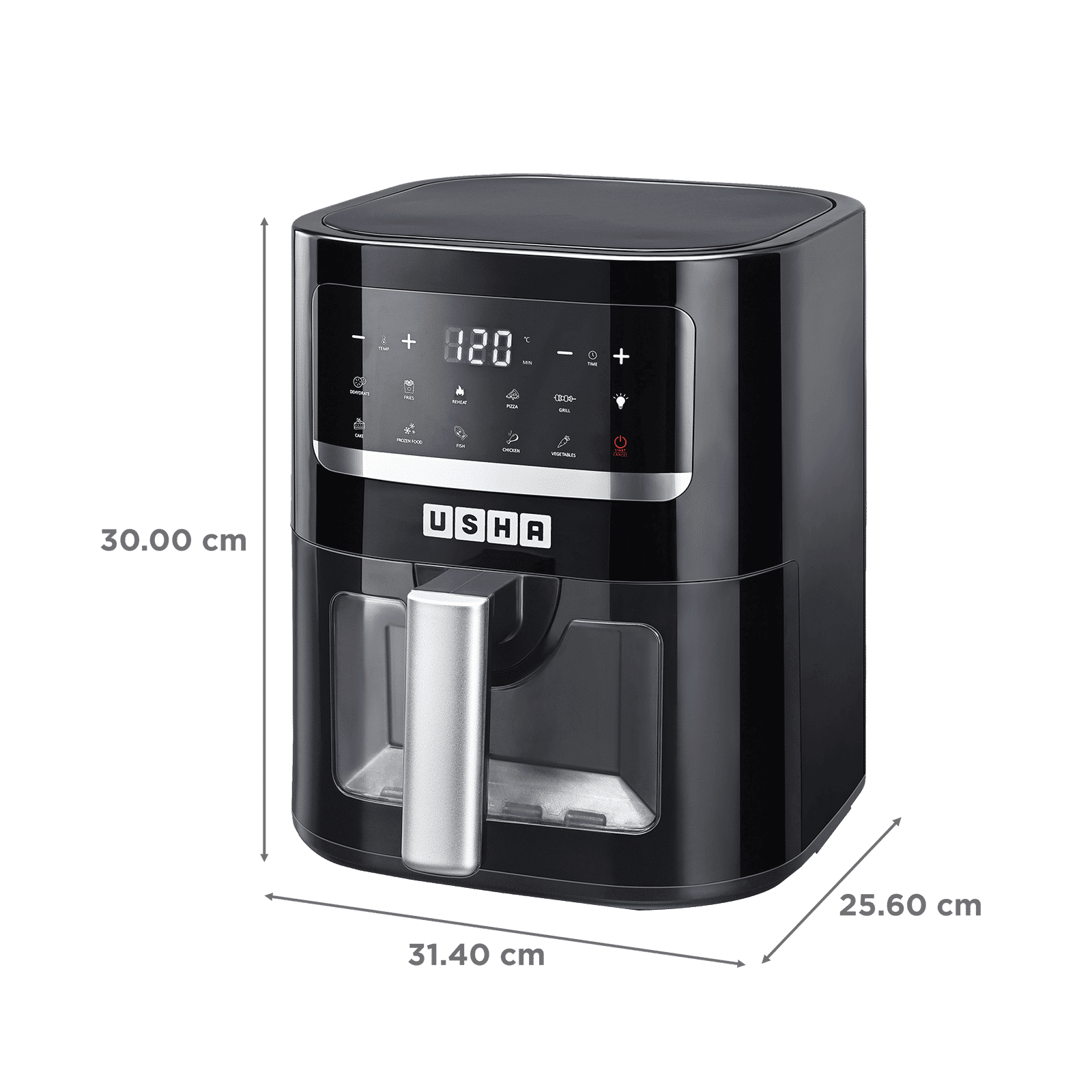 USHA iChef Smart 4.5L 1350 Watt Digital Air Fryer with Turbo Air Circulation Technology (Black)_2