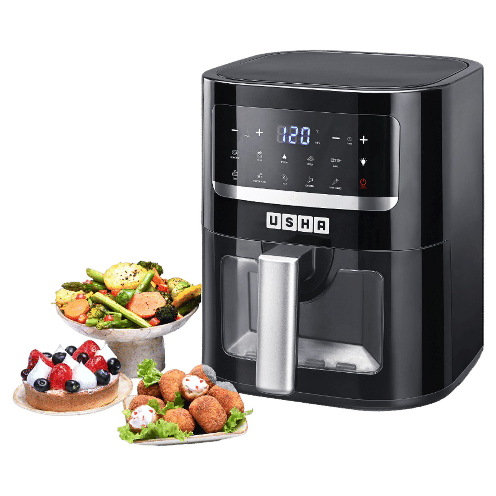 USHA iChef Smart 4.5L 1350 Watt Digital Air Fryer with Turbo Air Circulation Technology (Black)_6