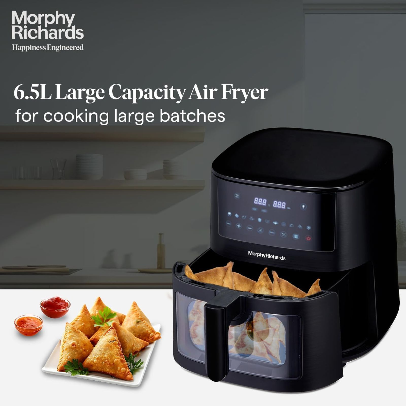 morphy richards Crystal Crysp 6.5L 1500 Watt Digital Air Fryer with 11 Preset Menus (Black)_4