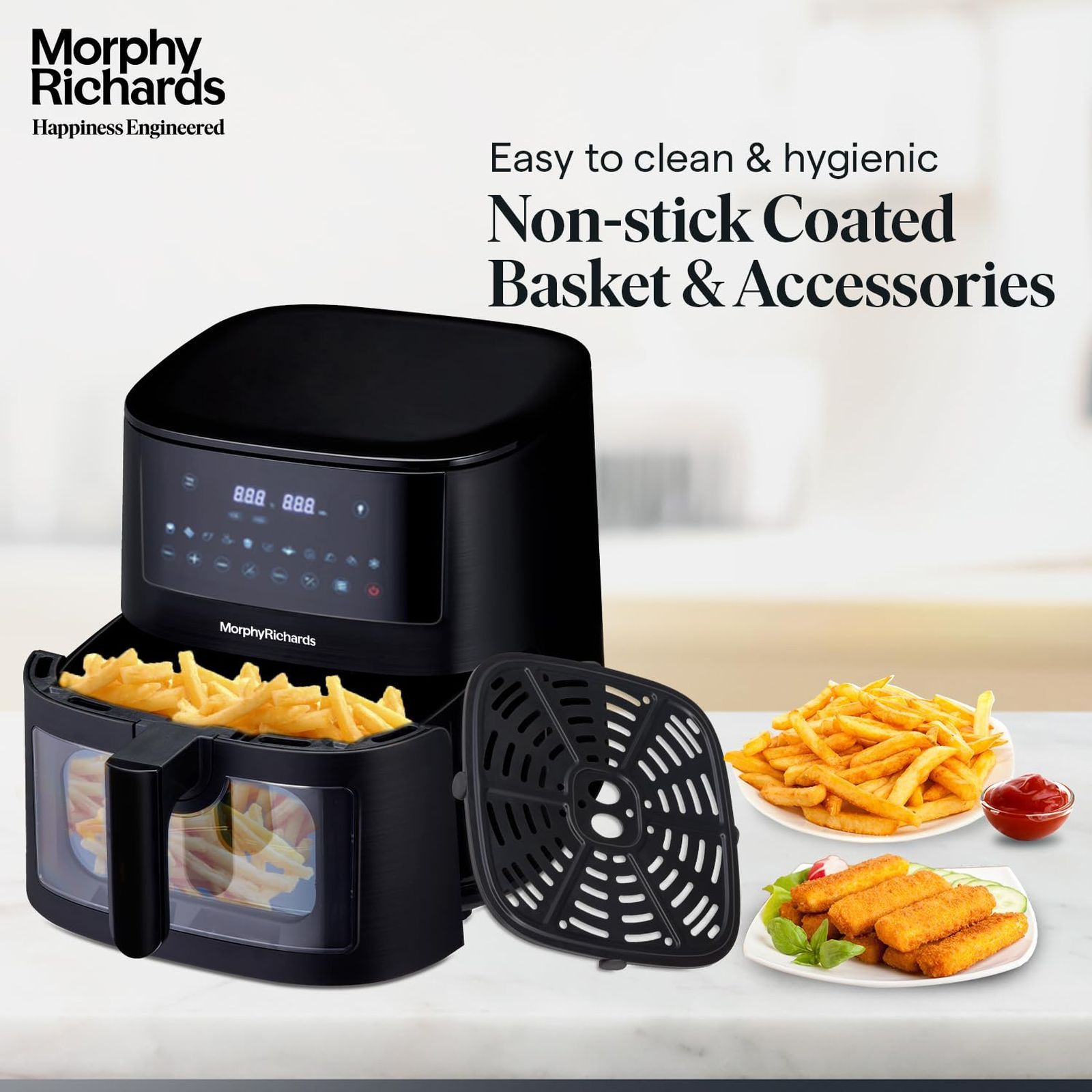 morphy richards Crystal Crysp 6.5L 1500 Watt Digital Air Fryer with 11 Preset Menus (Black)_6