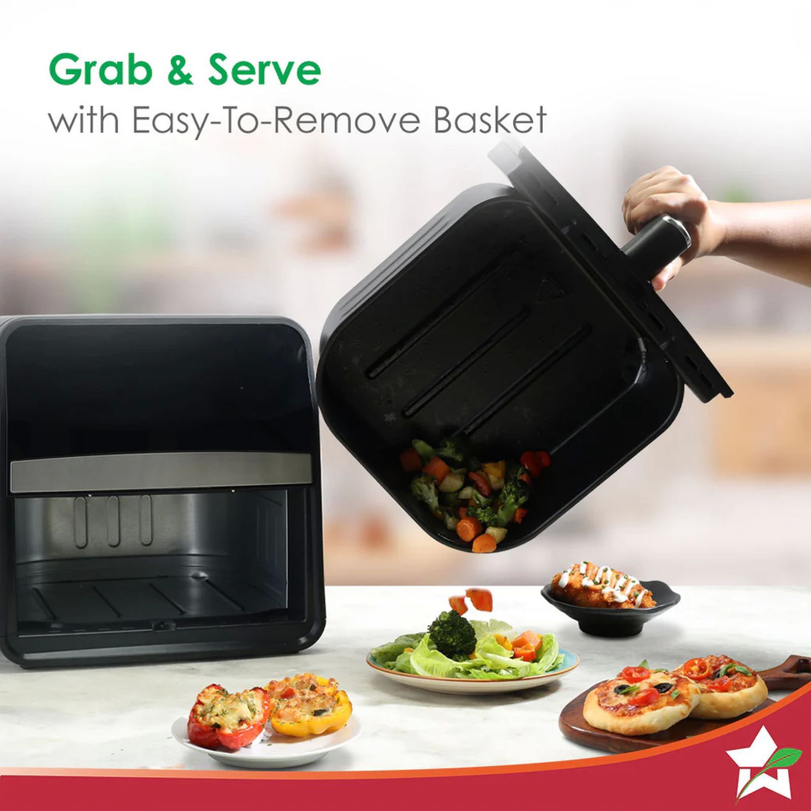 WONDERCHEF Regenta 6.5L 1800 Watt Digital Air Fryer with 8 Preset Menus (Grey)_9