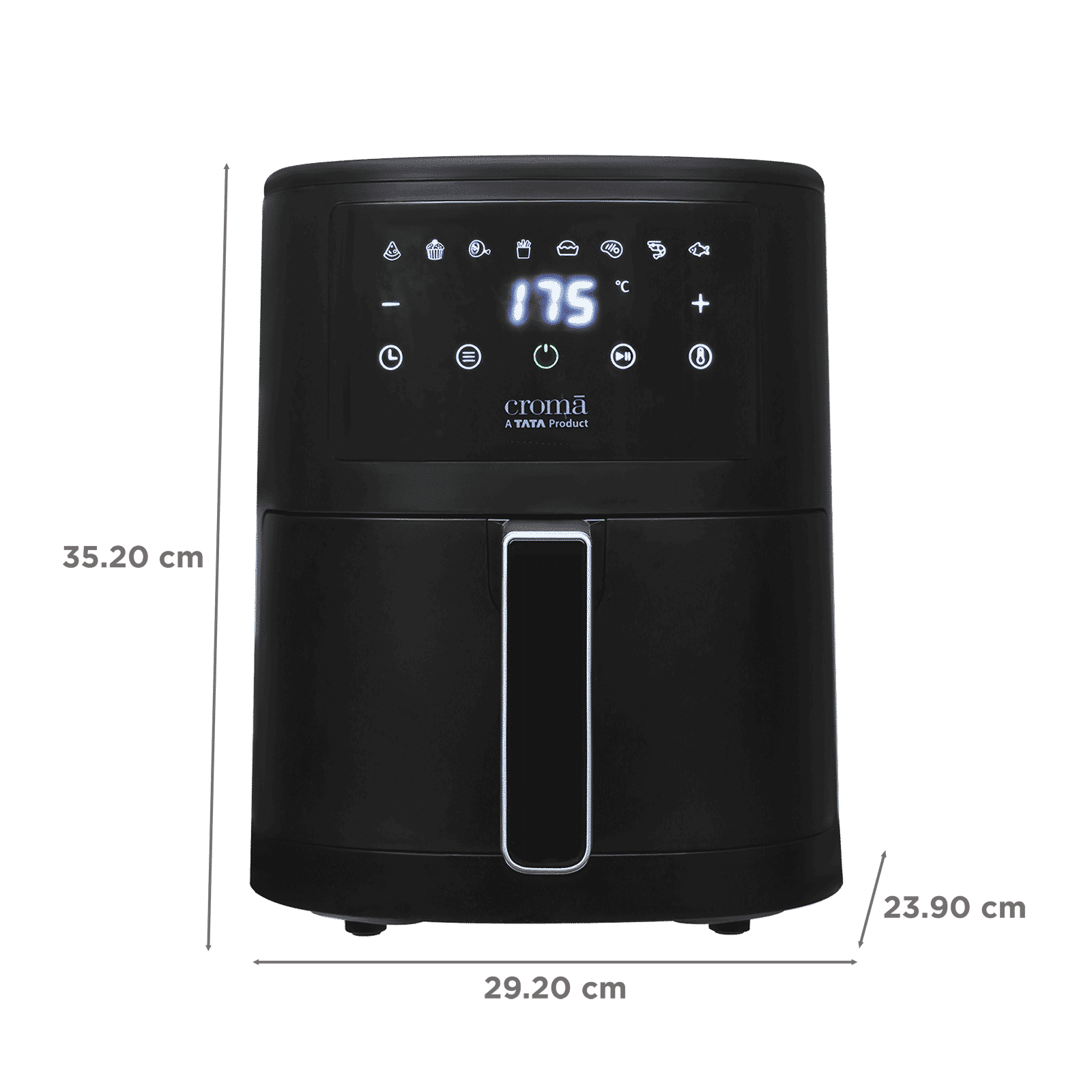 Croma 3.5L 1500 Watt Digital Air Fryer with Rapid Heat Circulation Technology (Black)_2