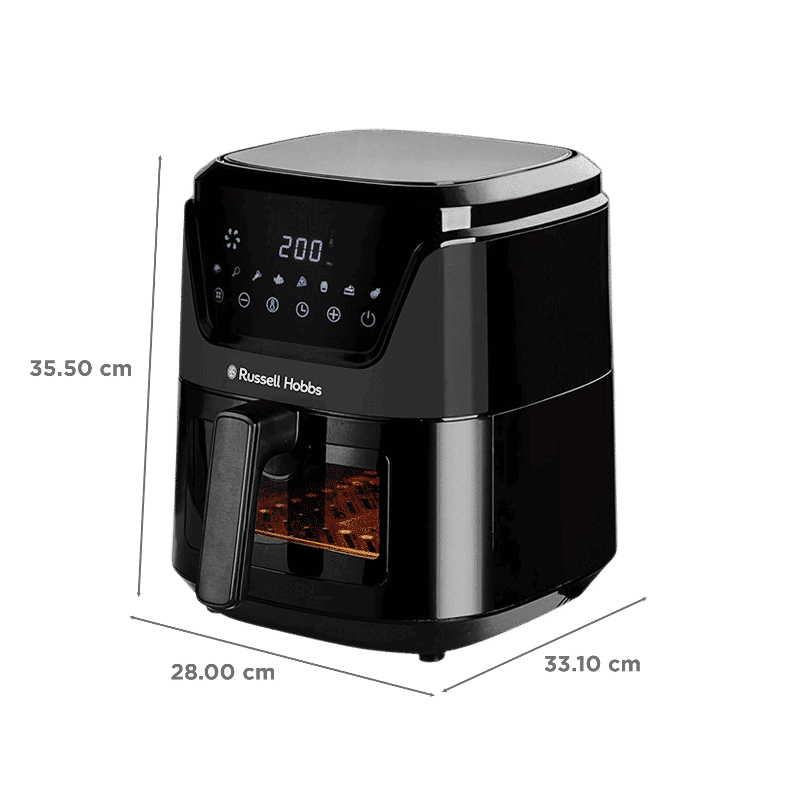 Russell Hobbs Sizzle Air 5.5L 1350 Watt Air Fryer with 8-in-1 Pre-Set Programs (Black)_2