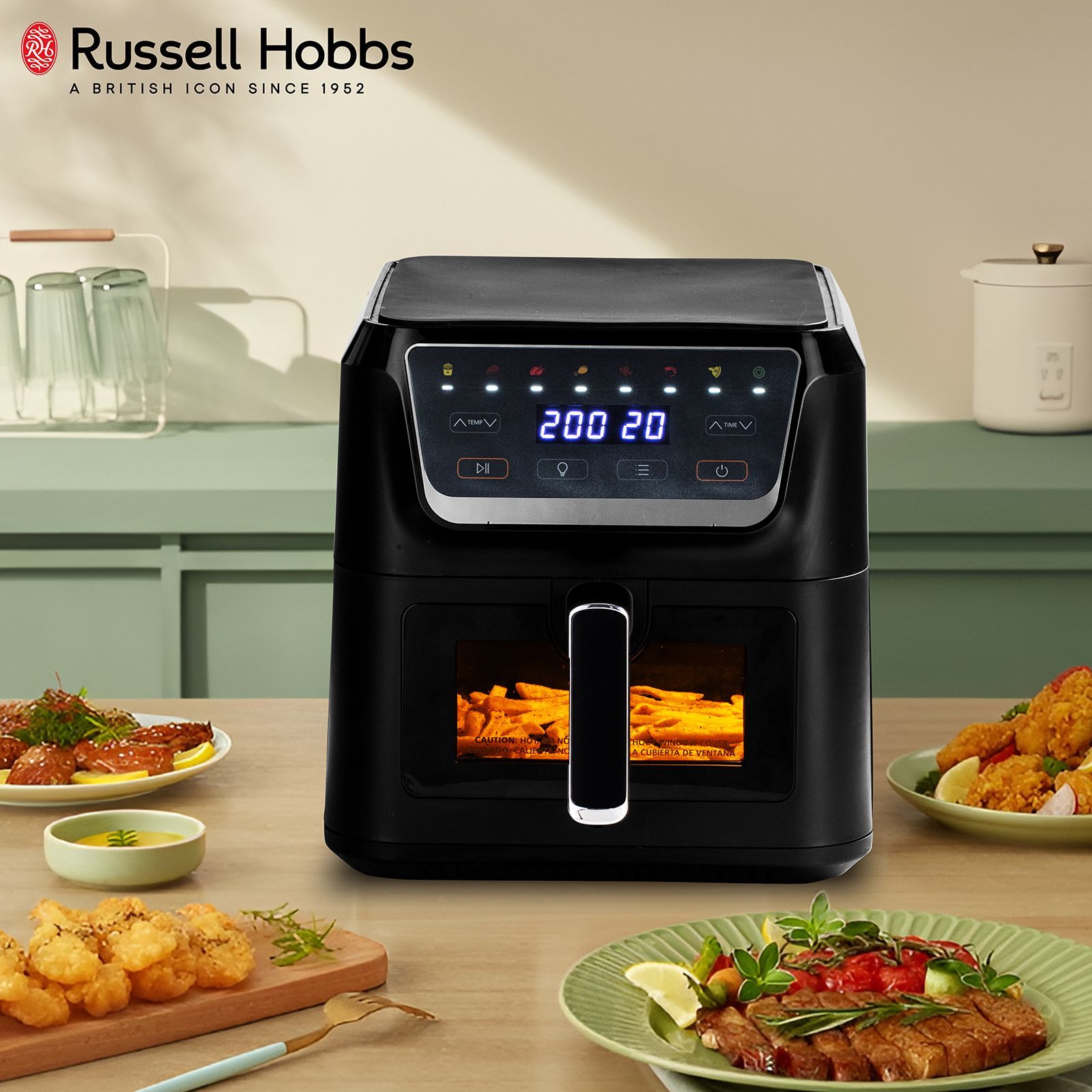Russell Hobbs Sizzle Air 8L 1700 Watt Air Fryer with 8-in-1 Pre-Set Programs (Black)_9