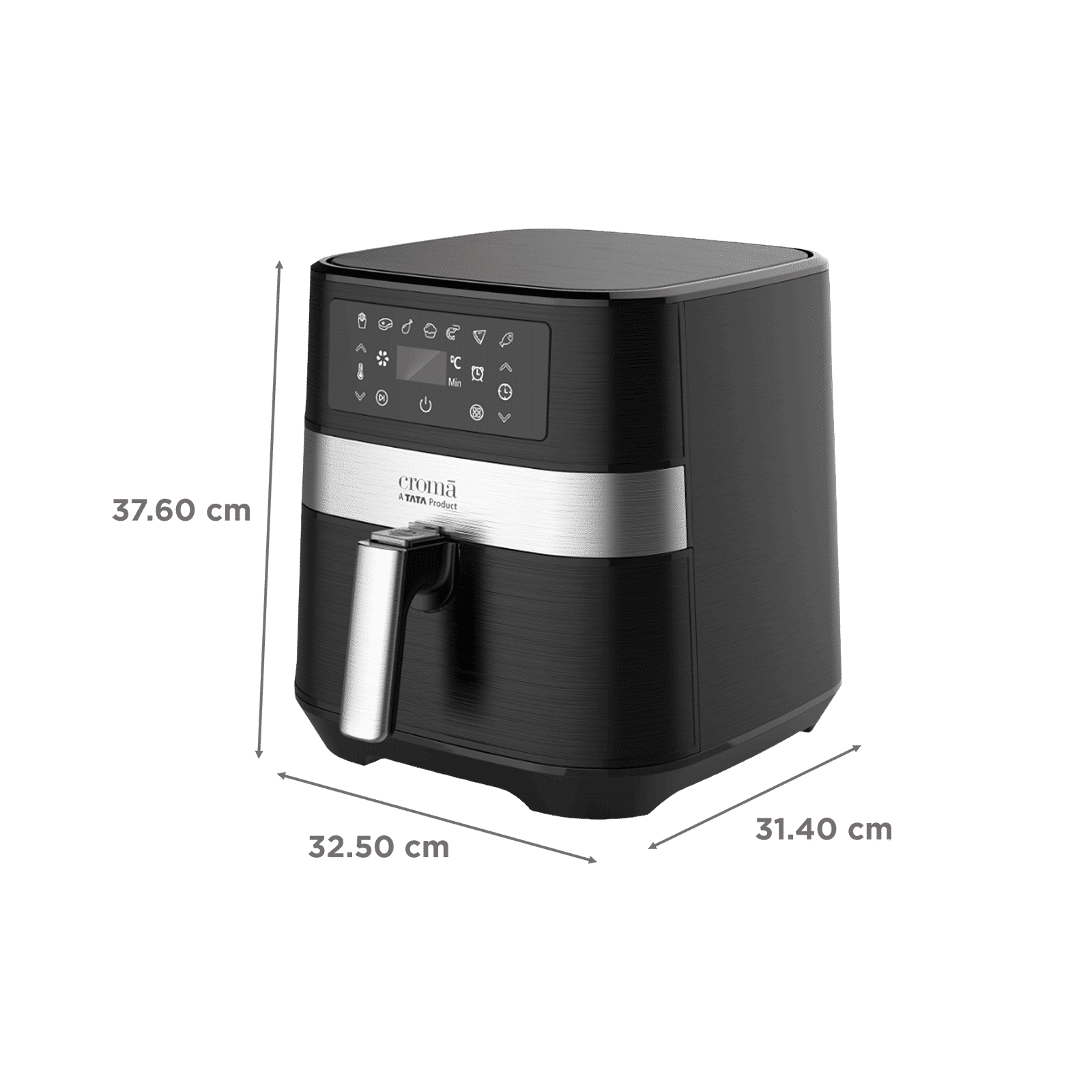 Croma AO6998 6L 1700 Watt Digital Air Fryer with Rapid Air Circulation System (Black) Croma AO6998 6L 1700 Watt Digital Air Fryer with Rapid Air Circulation System (Black)_2