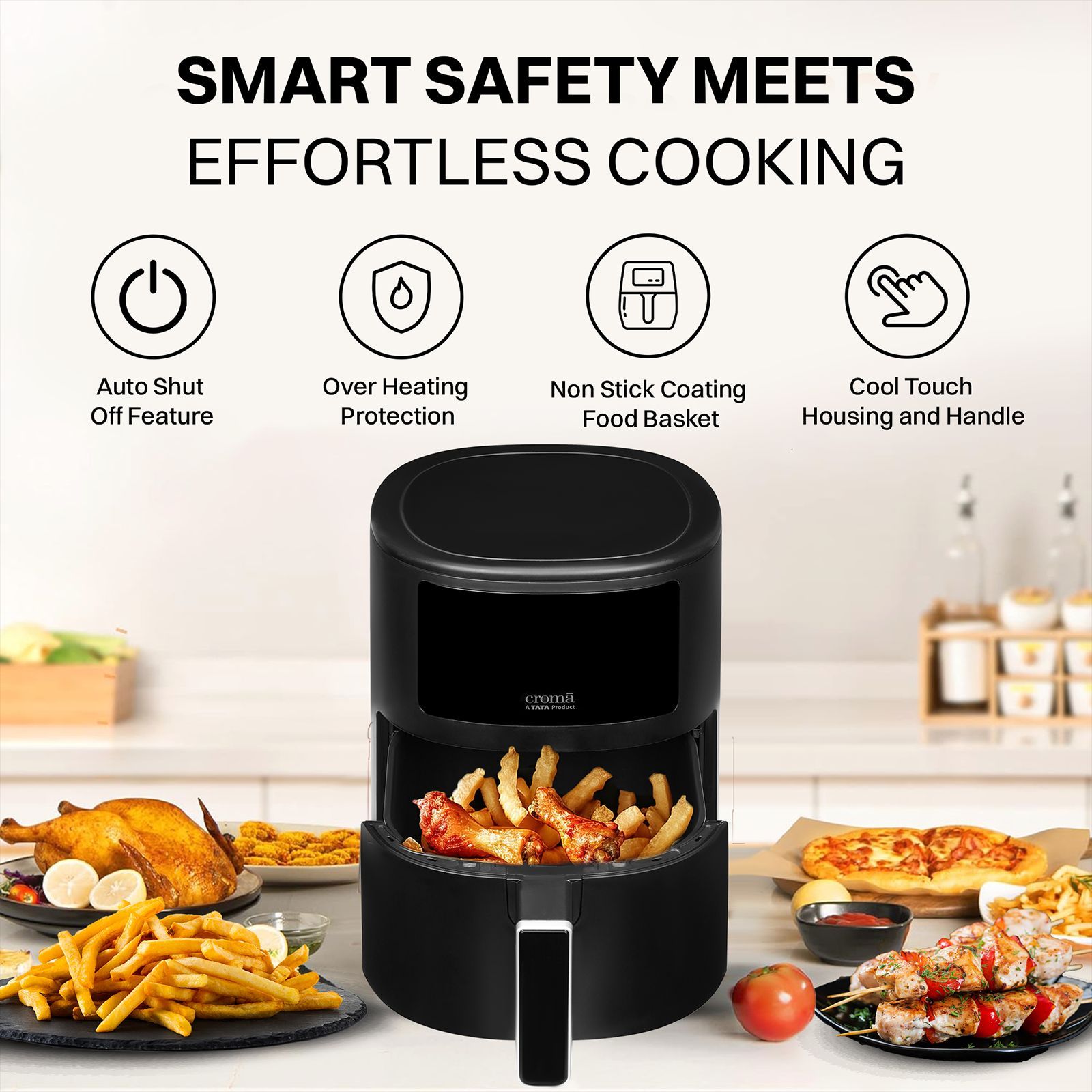 Croma AO6997 3.5L 1500 Watt Digital Air Fryer with Rapid Heat Circulation Technology (Black)_6