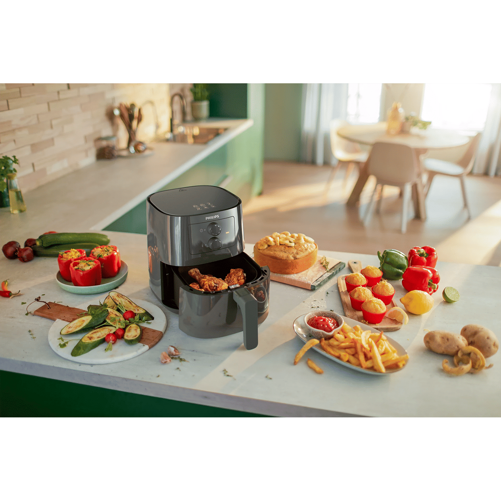 PHILIPS 3000 Series 4.1L 1400 Watt Air Fryer with Rapid Air Technology (Dark Slate)_6