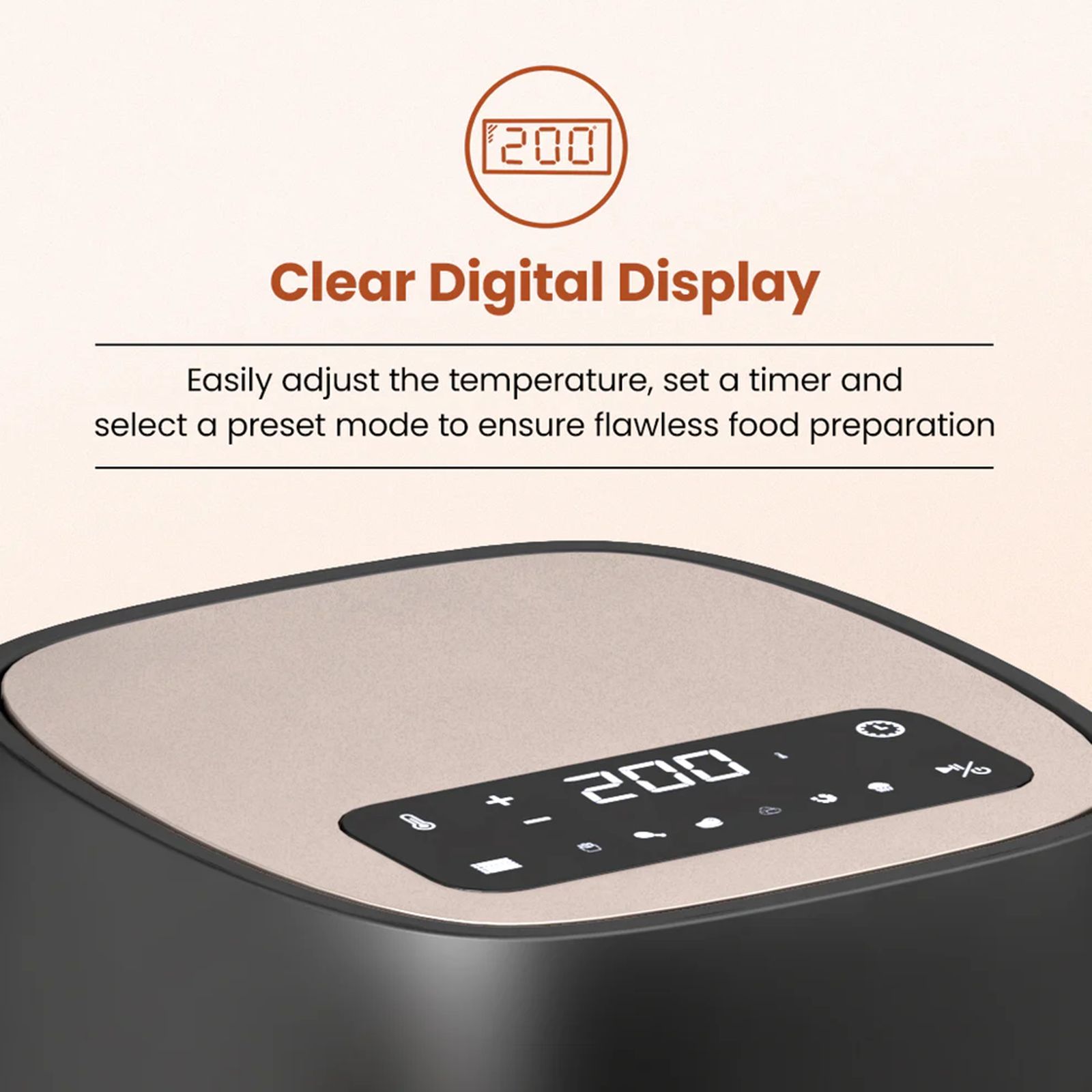 Crompton Ameo DLX 4.2L 1450 Watt Digital Air Fryer with Live Cooking Window (Black & Gold)_7