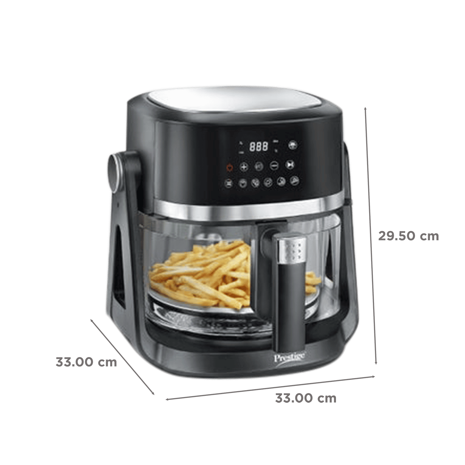 Prestige AirFlip 4.5L 1500 Watt Digital Air Fryer with 360 Degree View Glass Basket (Black)_2