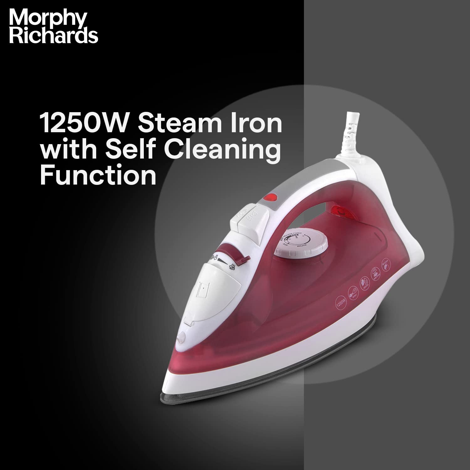 Morphy Richards Glide 1250 Watts 300ml Steam Iron (Vertical and Horizontal Ironing, Pink)_17