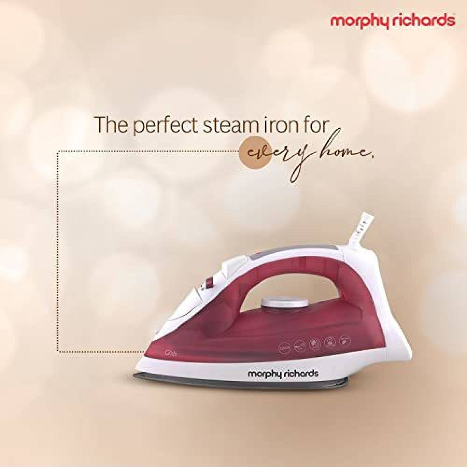 Morphy Richards Glide 1250 Watts 300ml Steam Iron (Vertical and Horizontal Ironing, Pink)_18