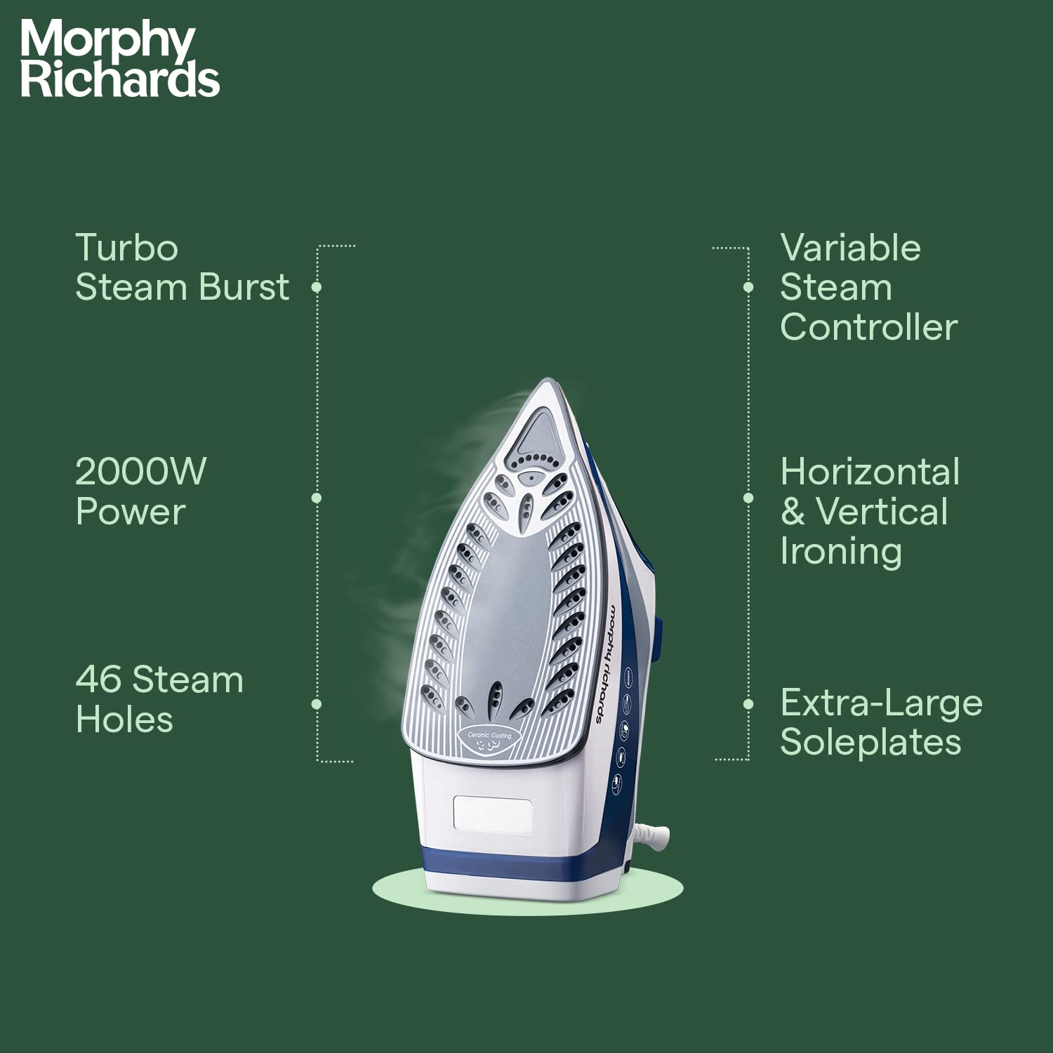 Morphy Richards Super Glide 2000 Watts 350ml Steam Iron (Steam Burst, Blue)_16