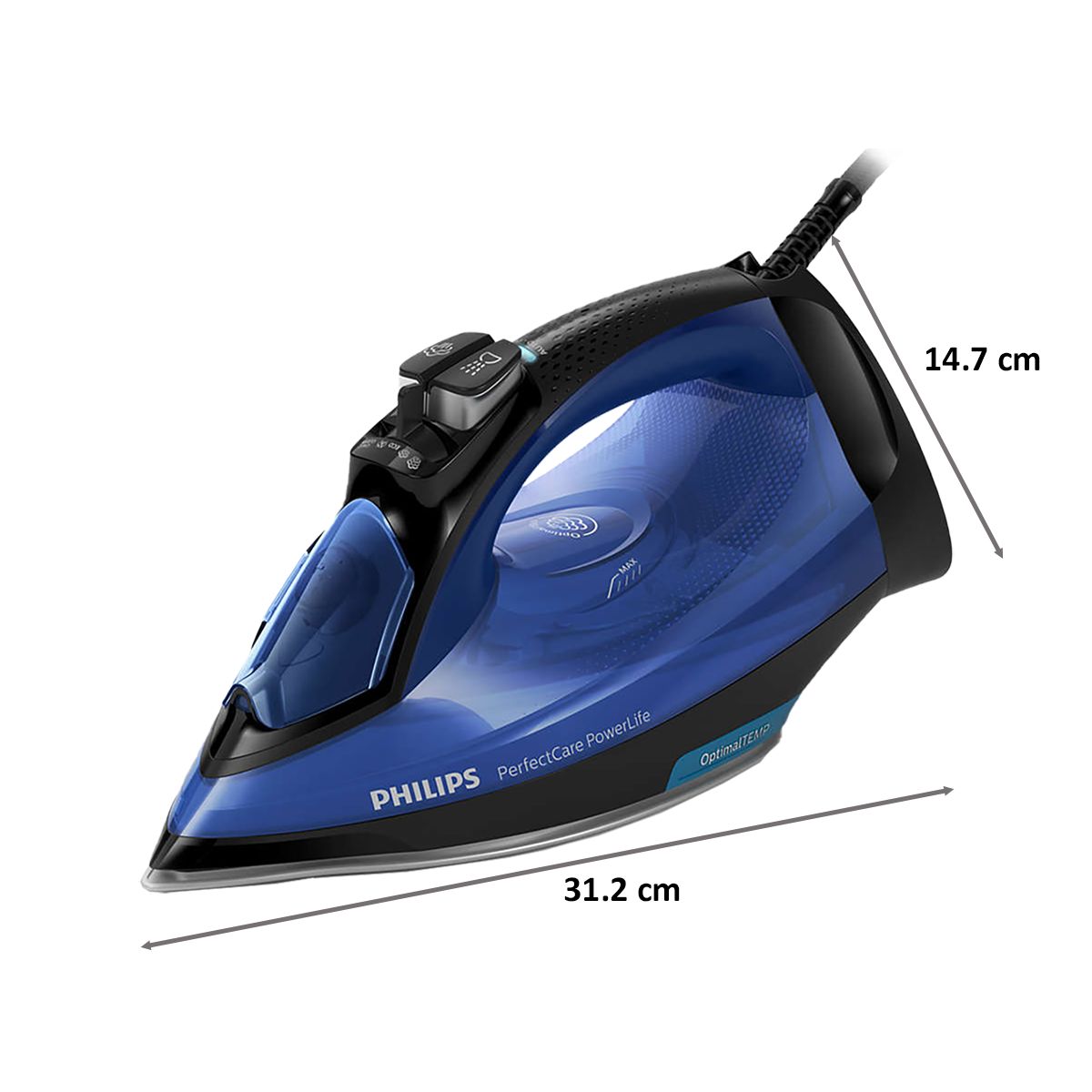 PHILIPS PerfectCare 2400 Watts 300ml Steam Iron (OptimalTEMP Technology, Blue)_2
