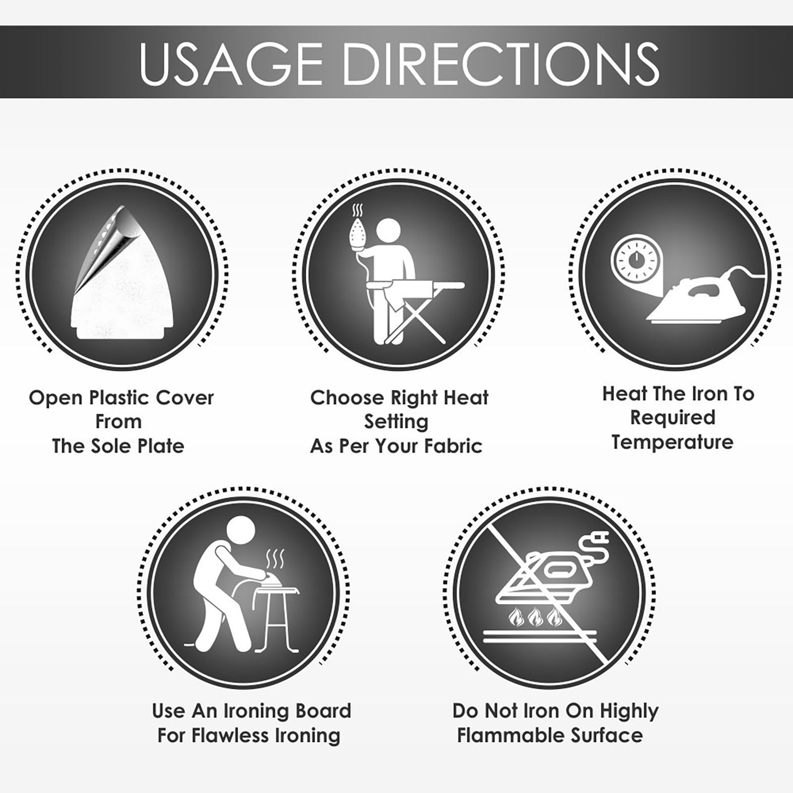 USHA EL 1602 1000 Watts Dry Iron (180 Degree Swivel Cord, White)_9