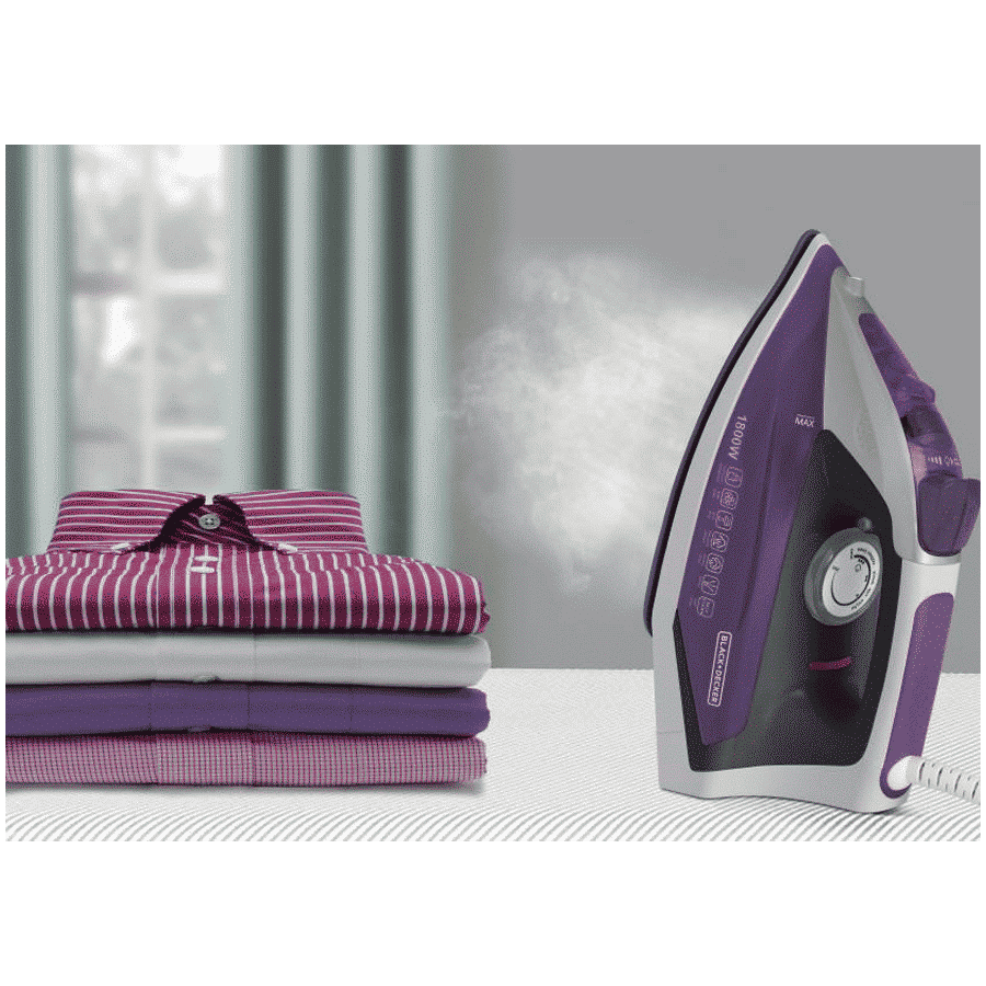 BLACK+DECKER BXIR1801IN 1800 Watts 220ml Steam Iron (Anti Drip, Purple)_7