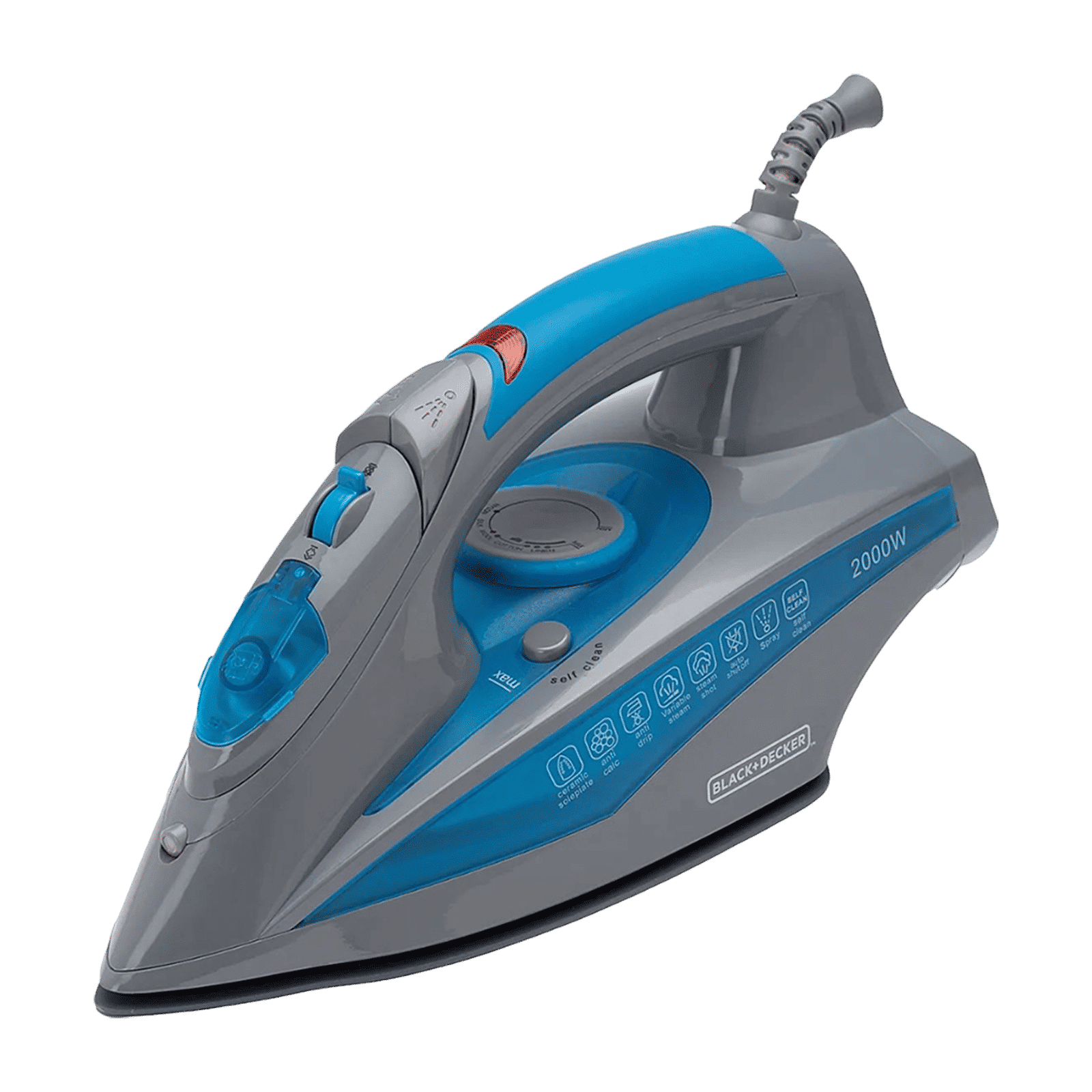 BLACK+DECKER BXIR2001IN 2000 Watts 380ml Steam Iron (Vertical Steam Function, Grey)_1