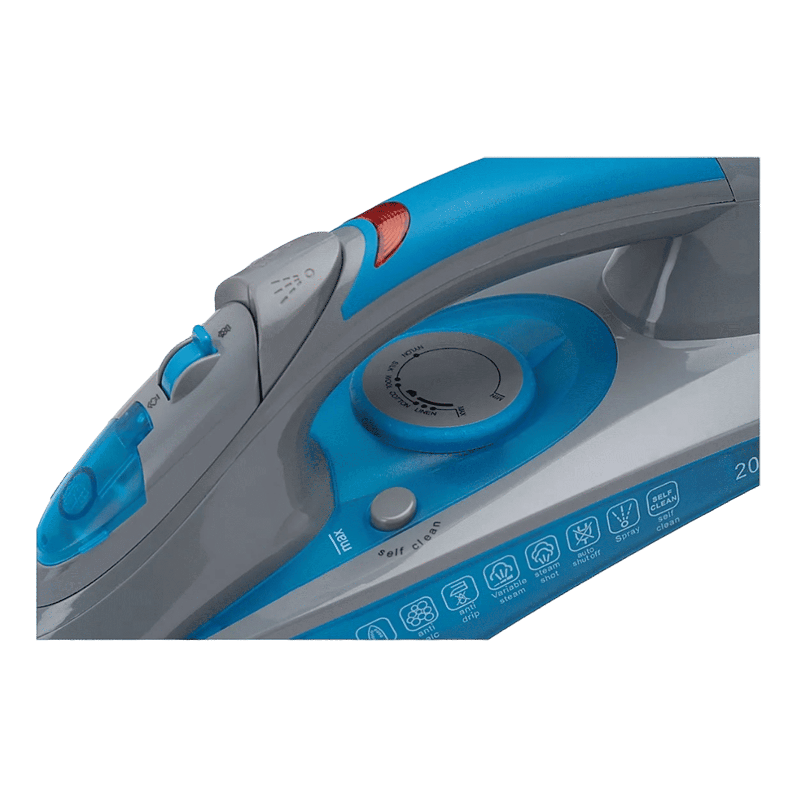 BLACK+DECKER BXIR2001IN 2000 Watts 380ml Steam Iron (Vertical Steam Function, Grey)_5