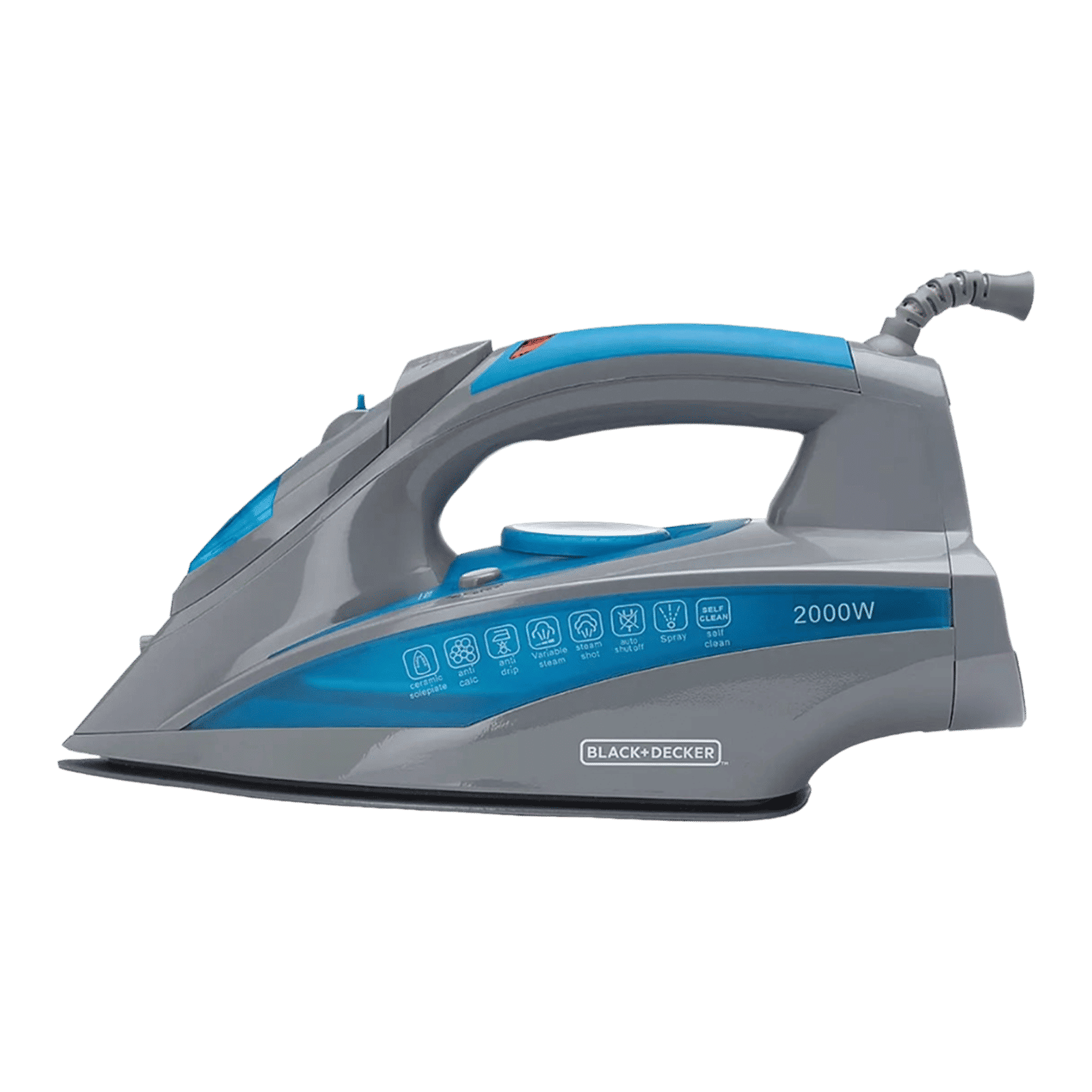 BLACK+DECKER BXIR2001IN 2000 Watts 380ml Steam Iron (Vertical Steam Function, Grey)_3