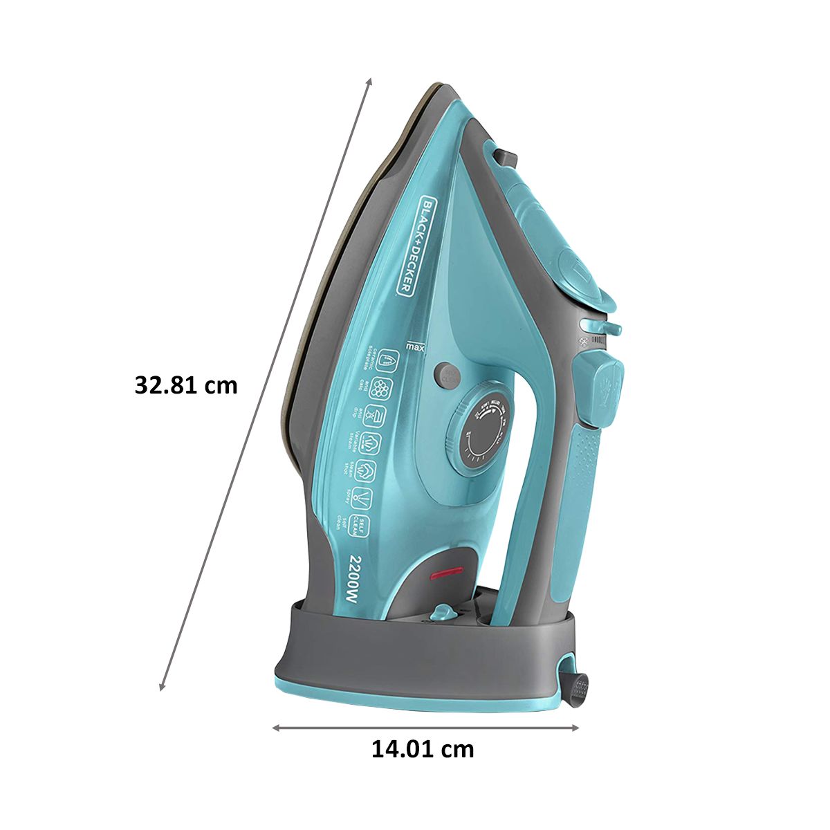 BLACK&DECKER BXIR2201IN 2200 Watt 350 ml Steam Iron (12940, Green)_2