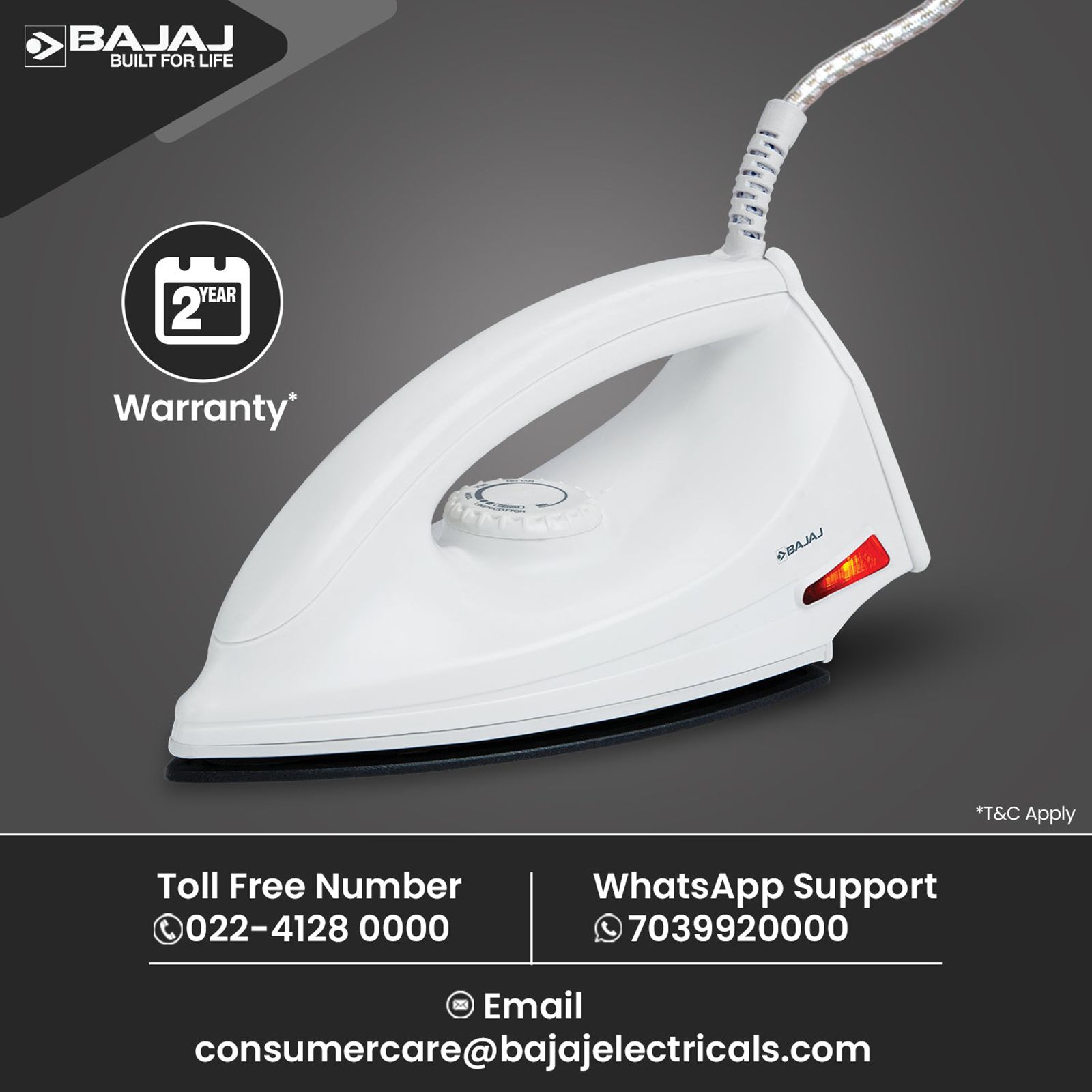 BAJAJ Majesty DX 6 1000 Watts Dry Iron (German Coating Technology, White)_10